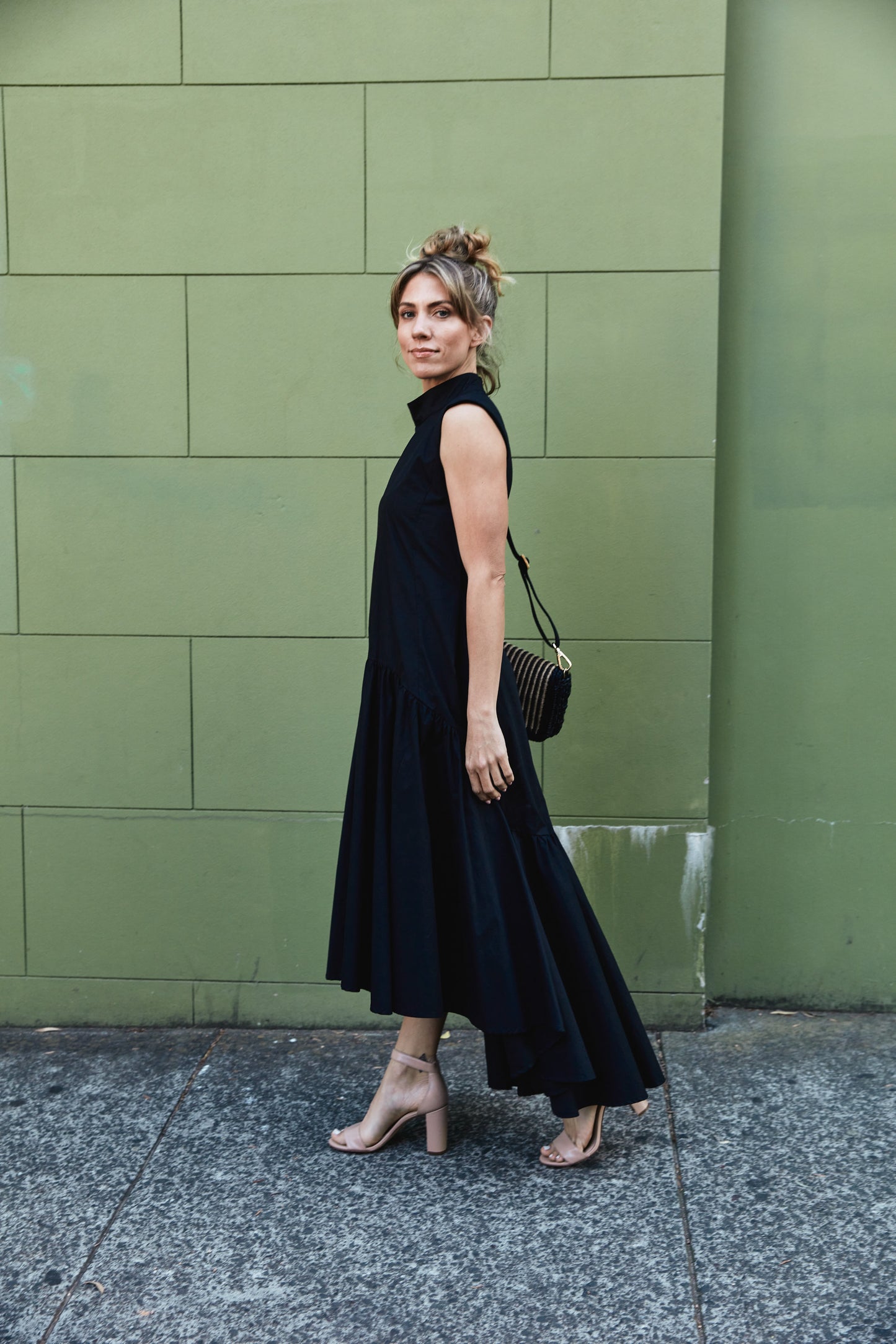 Viera Dress-black poplin