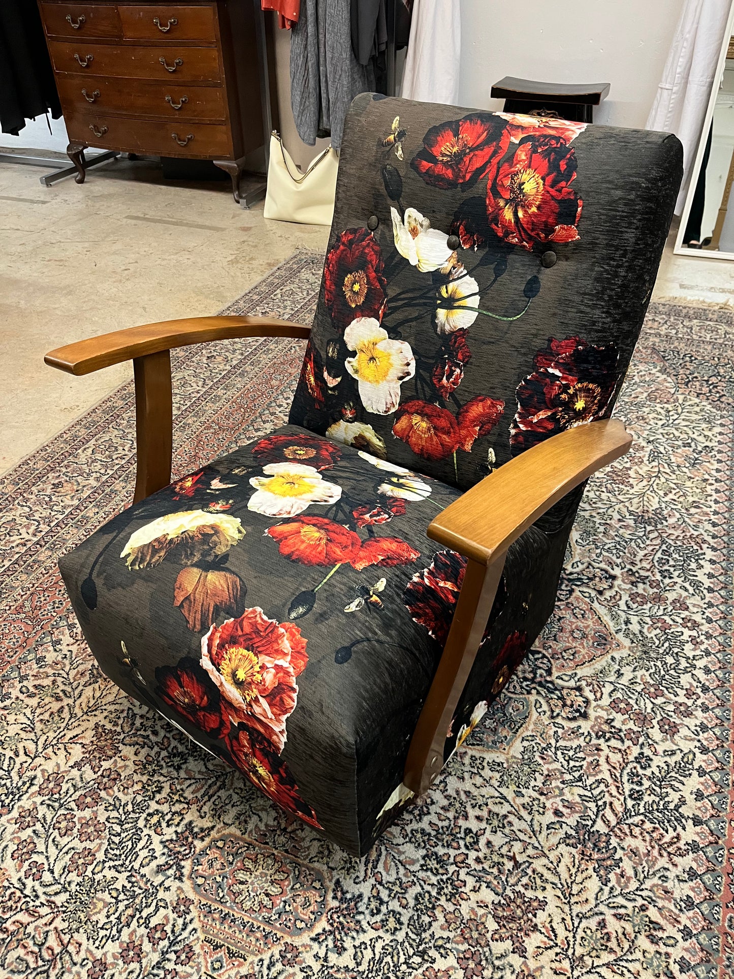 MS CHIEF DESIGNS Olive Grove Poppies in Chenille