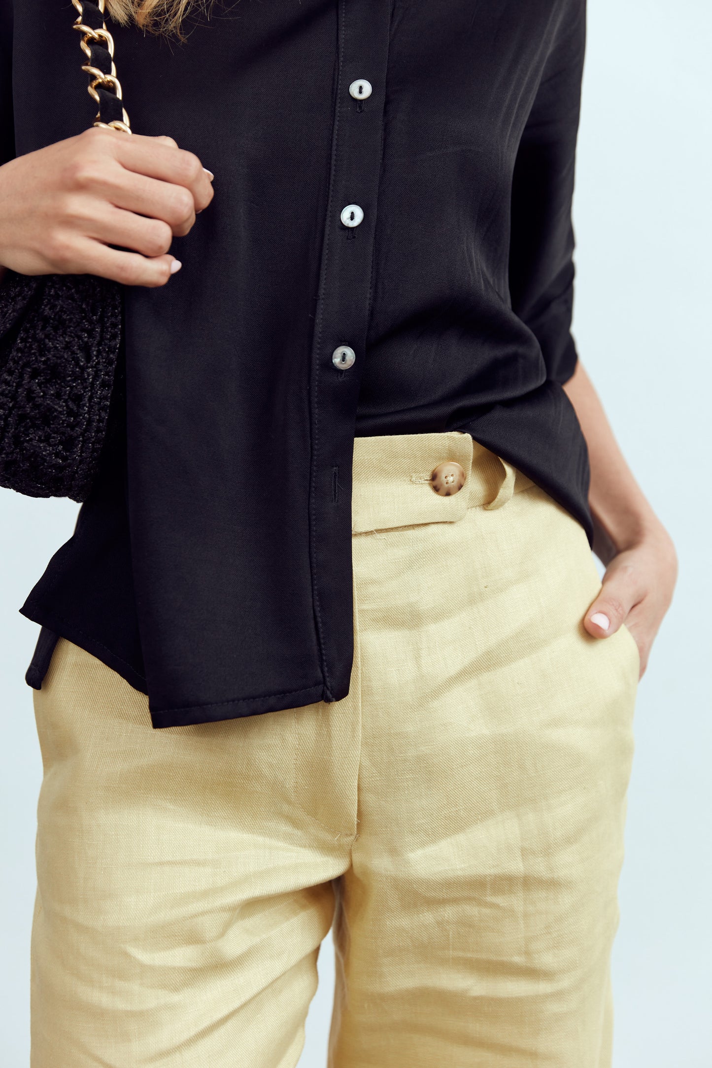 Bacall Twill Linen Pants