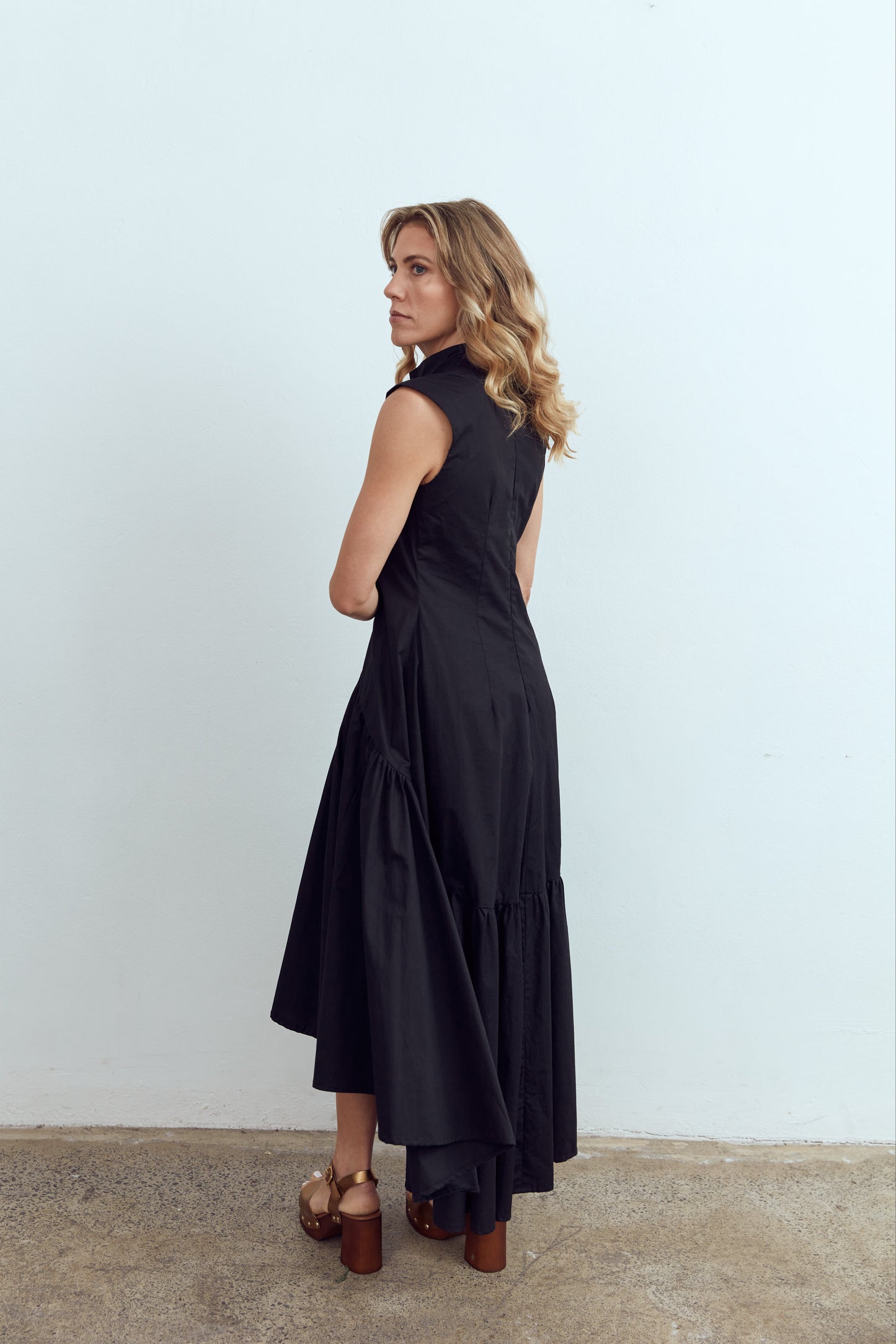 Viera Dress-black poplin
