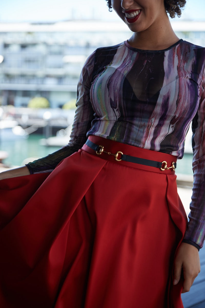 Jordan Bonded Satin Skirt