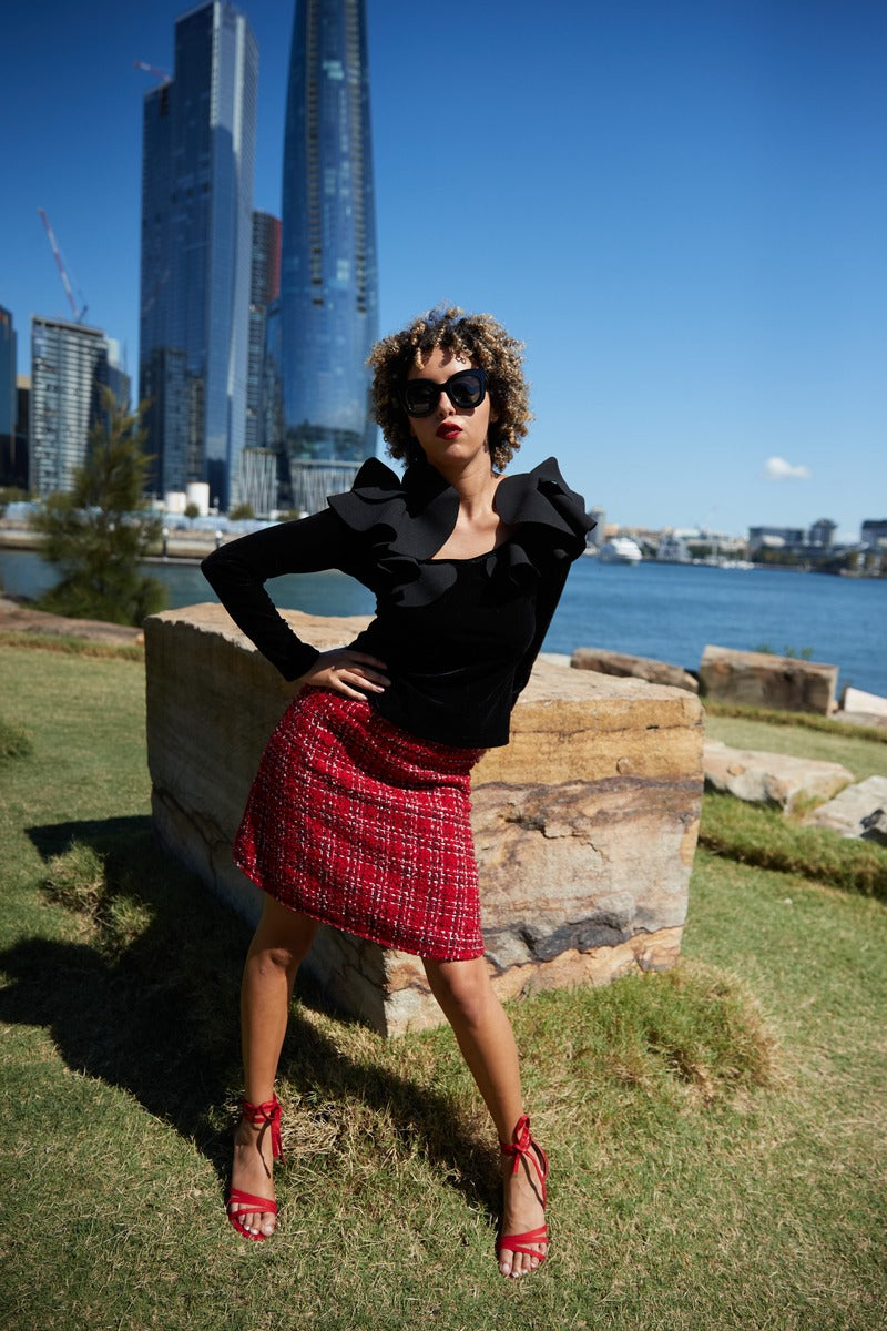 Ali Pink Check Skirt