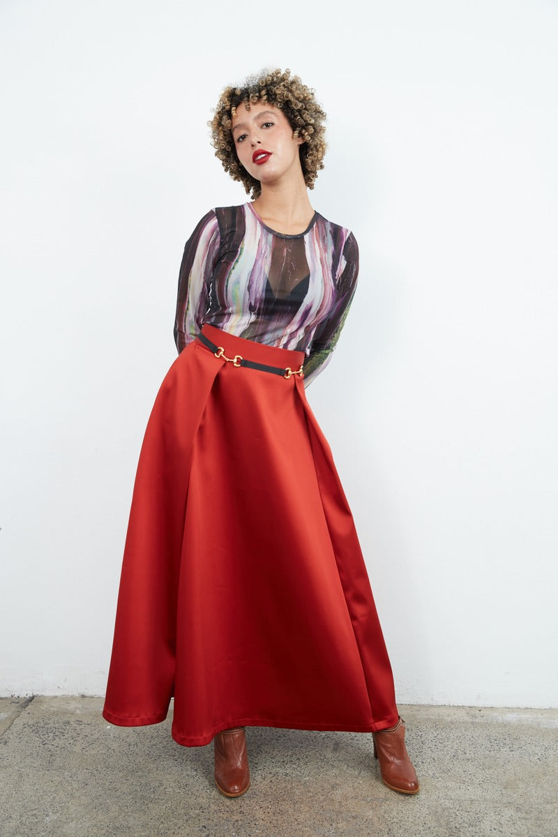Jordan Bonded Satin Skirt