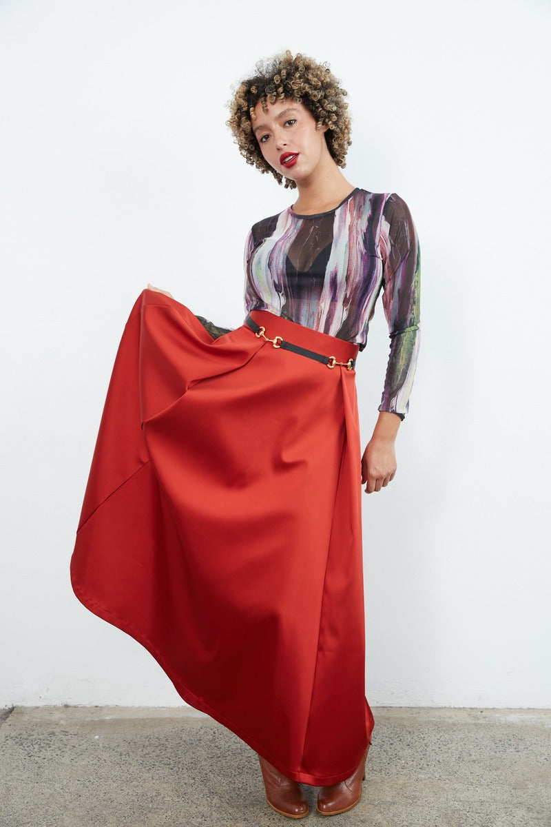 Jordan Bonded Satin Skirt