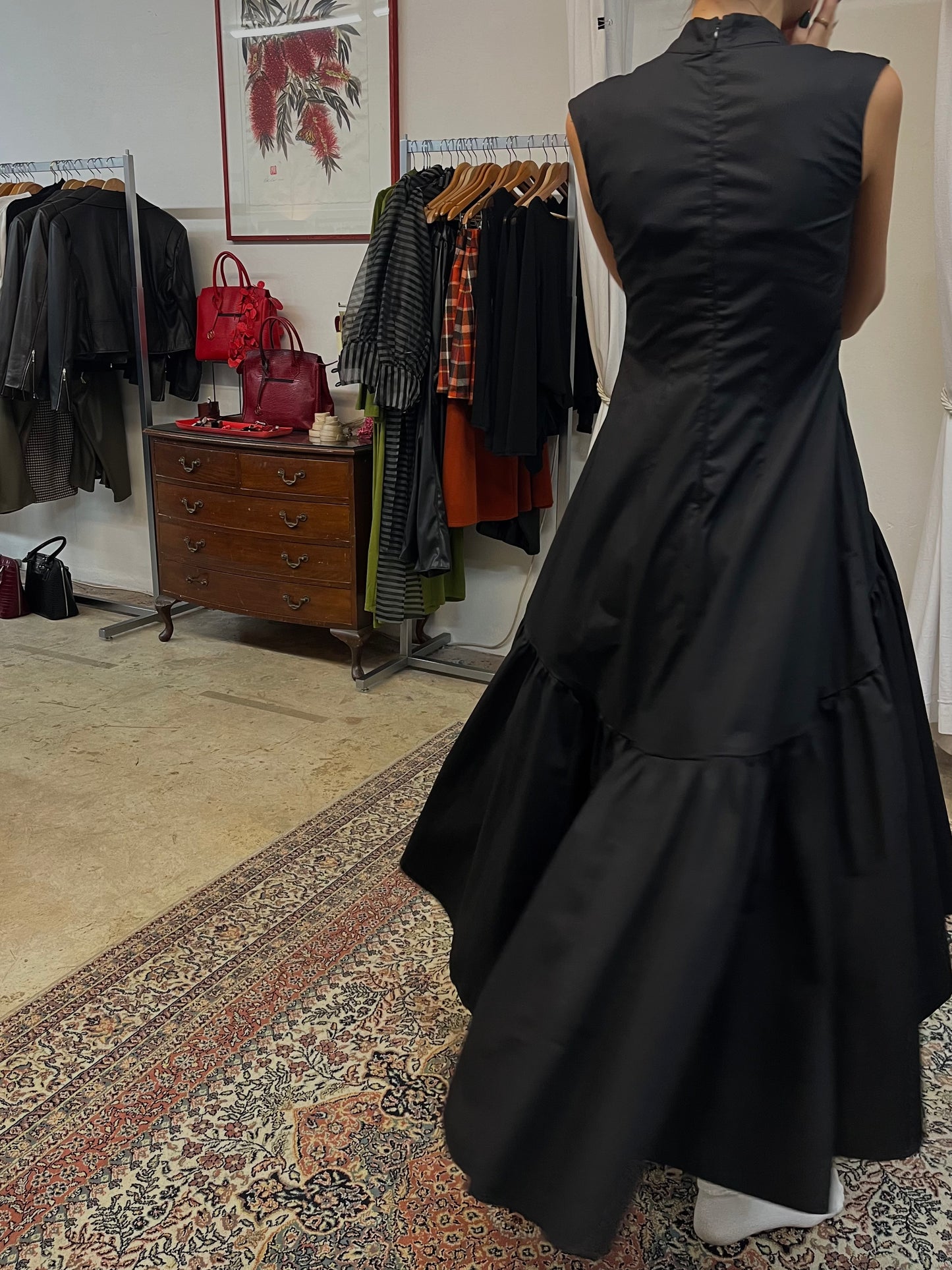 Viera Dress-black poplin