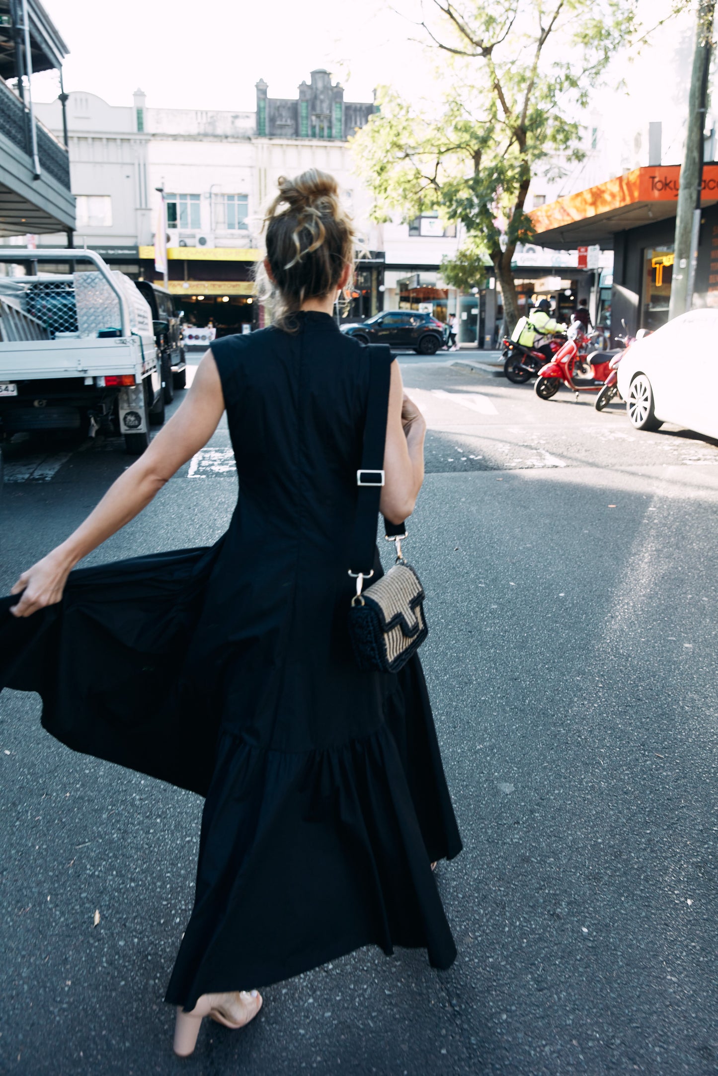 Viera Dress-black poplin