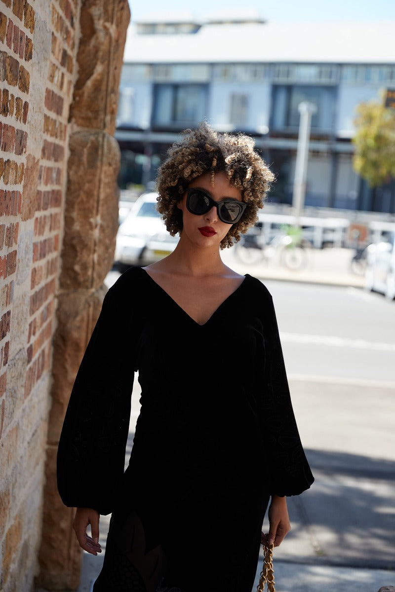 SYLVIA RILEY Rose Devore velvet dress