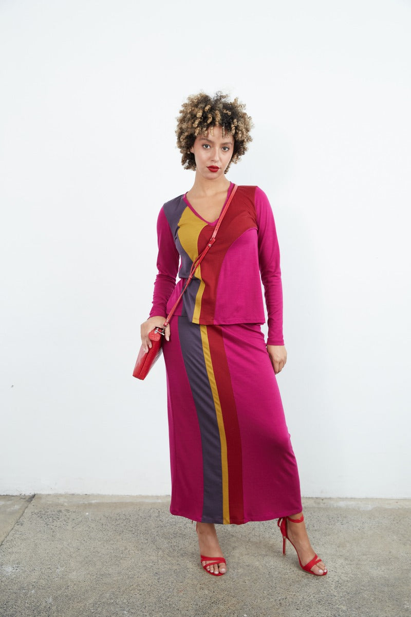 SYLVIA RILEY Monica Midi Skirt