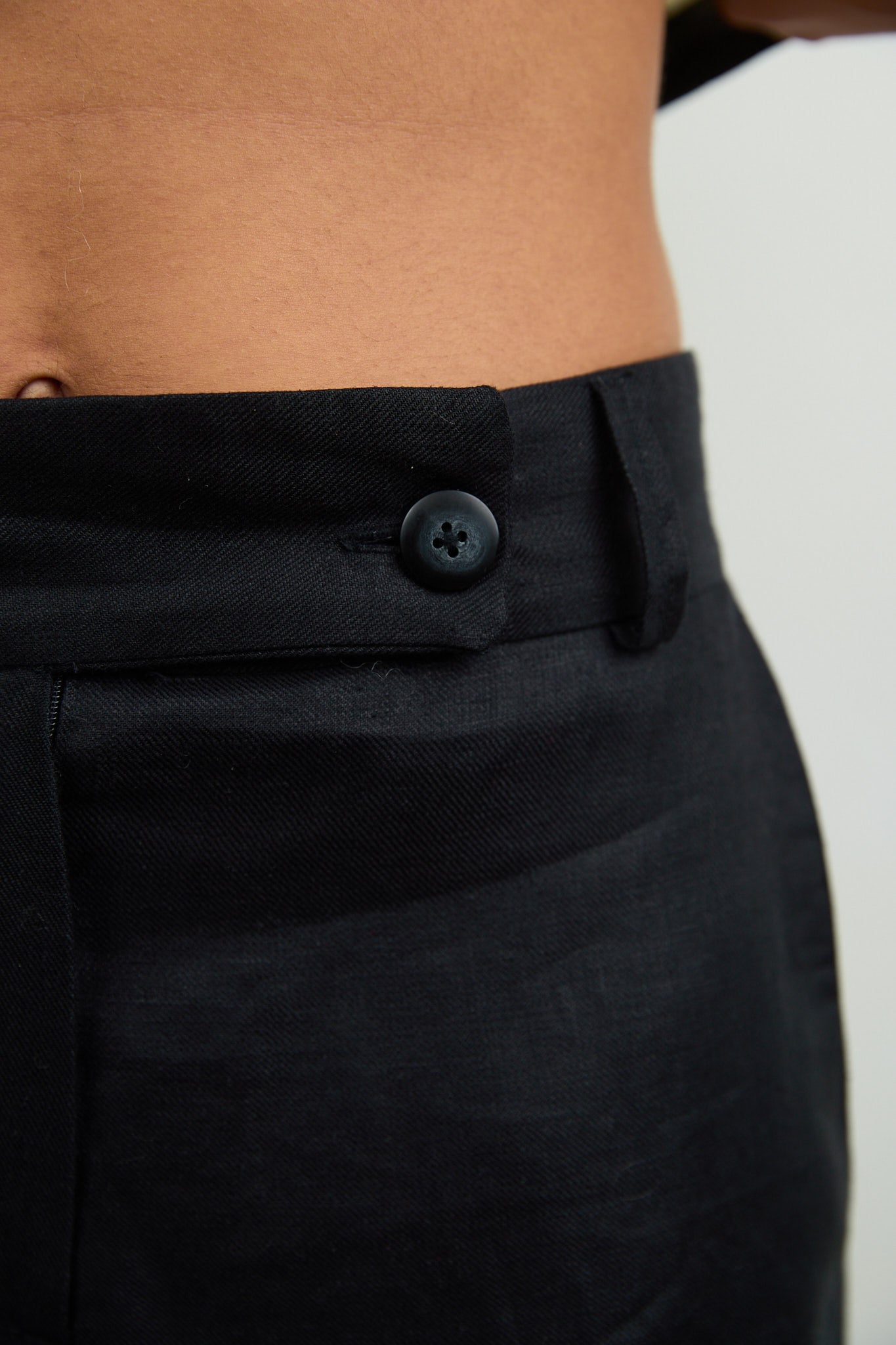 Bacall Twill Linen Pants Black