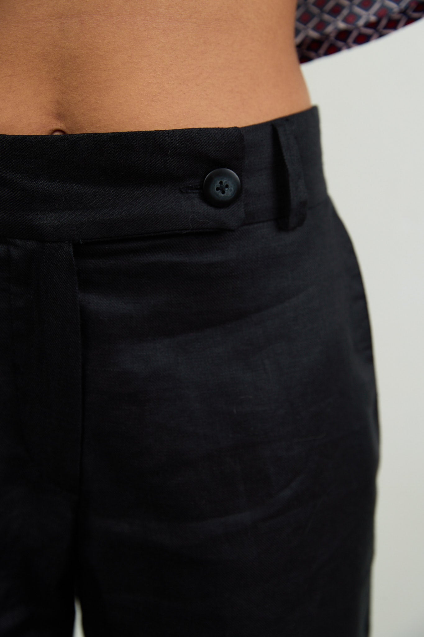 Bacall Twill Linen Pants Black