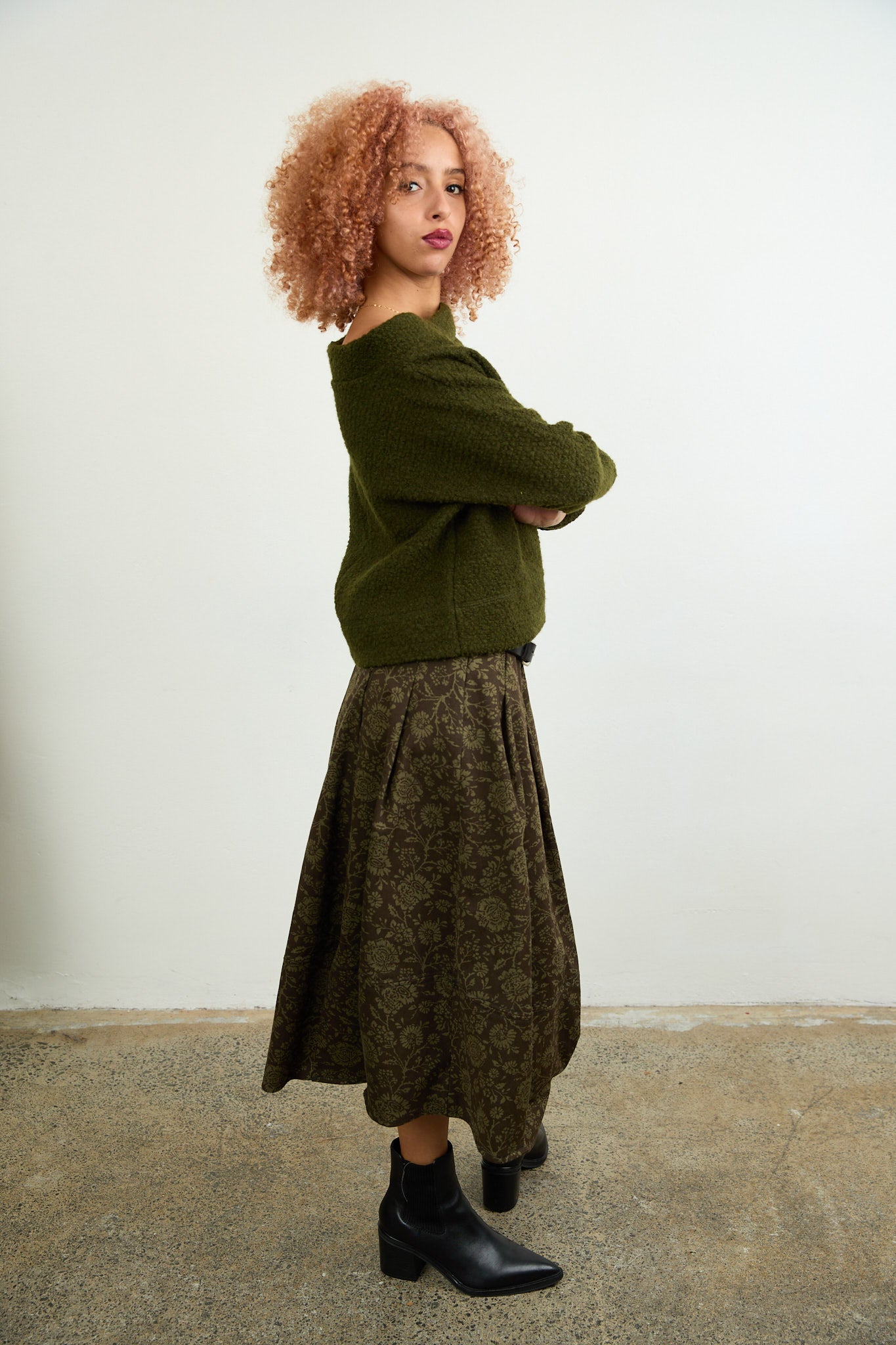 Riley Skirt Taupe Printed Drill