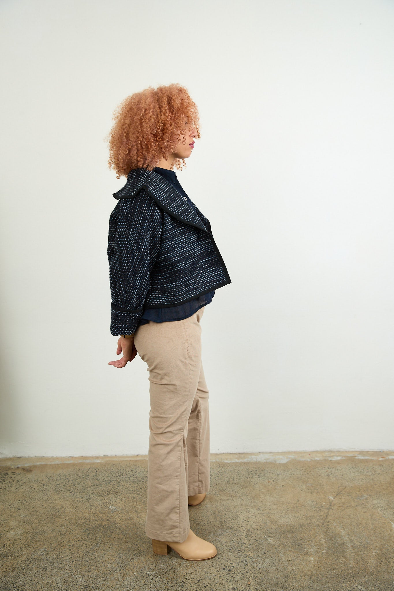 Eliza Italian Tweed Jacket Blue