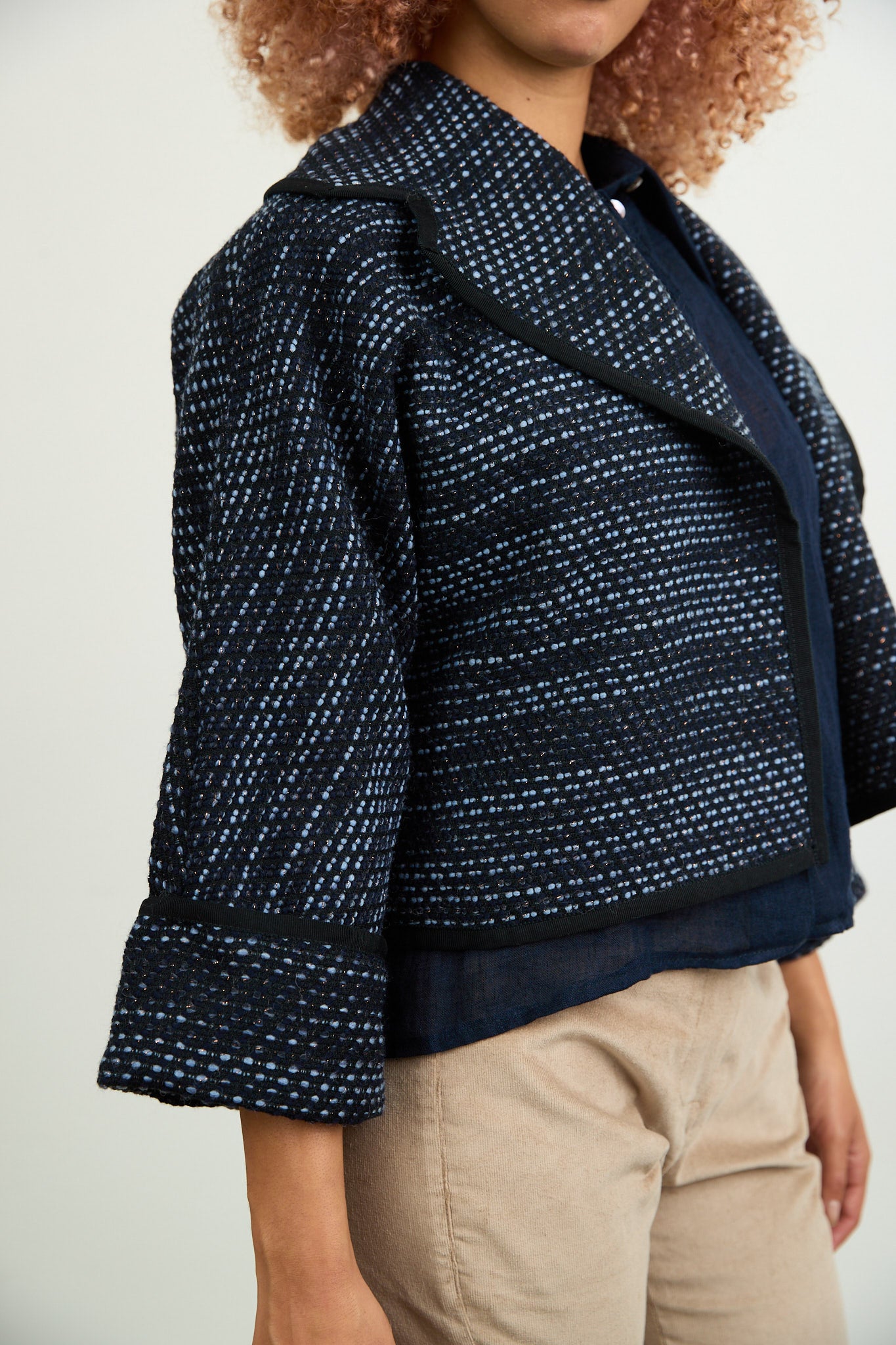 Eliza Italian Tweed Jacket Blue
