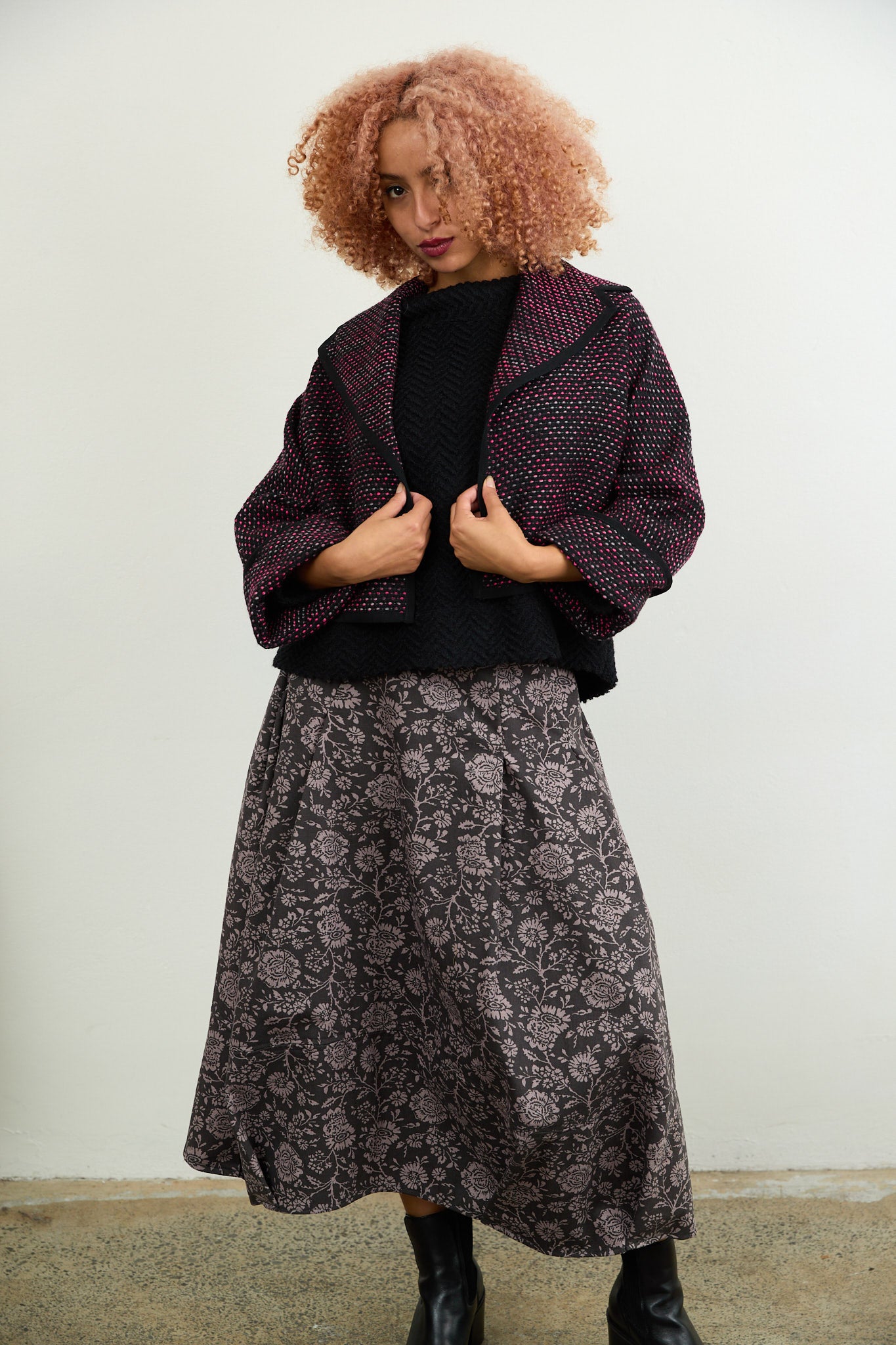 Eliza Italian Tweed Jacket Pink