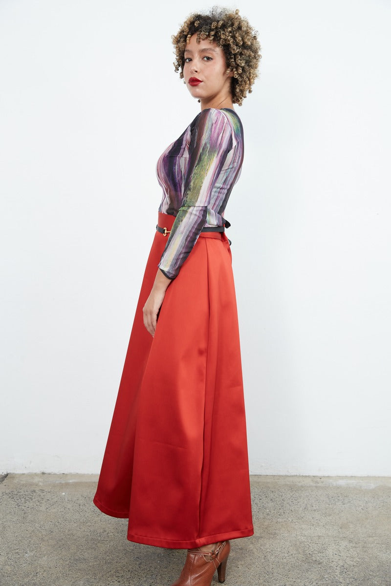 Jordan Bonded Satin Skirt