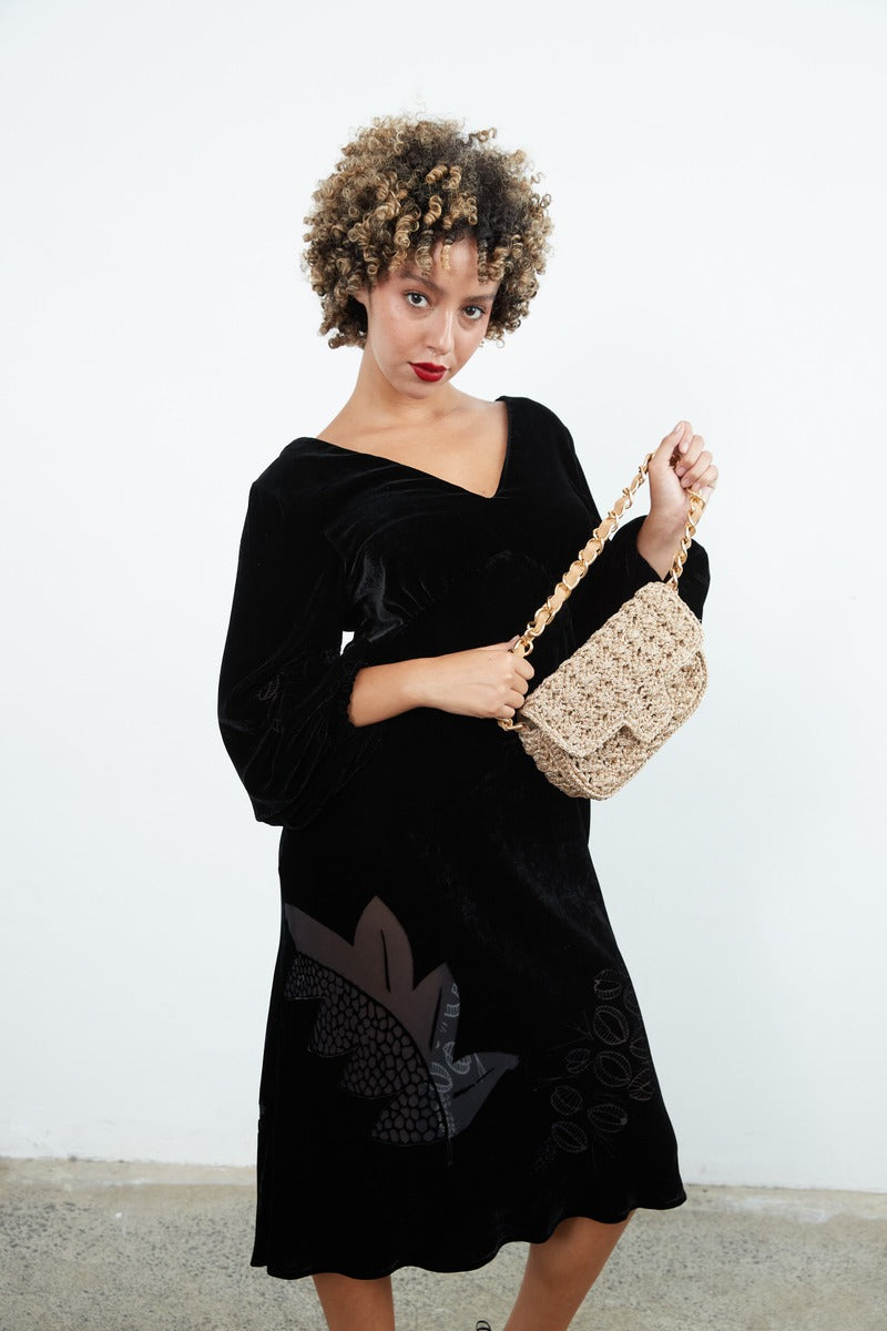 SYLVIA RILEY Rose Devore velvet dress
