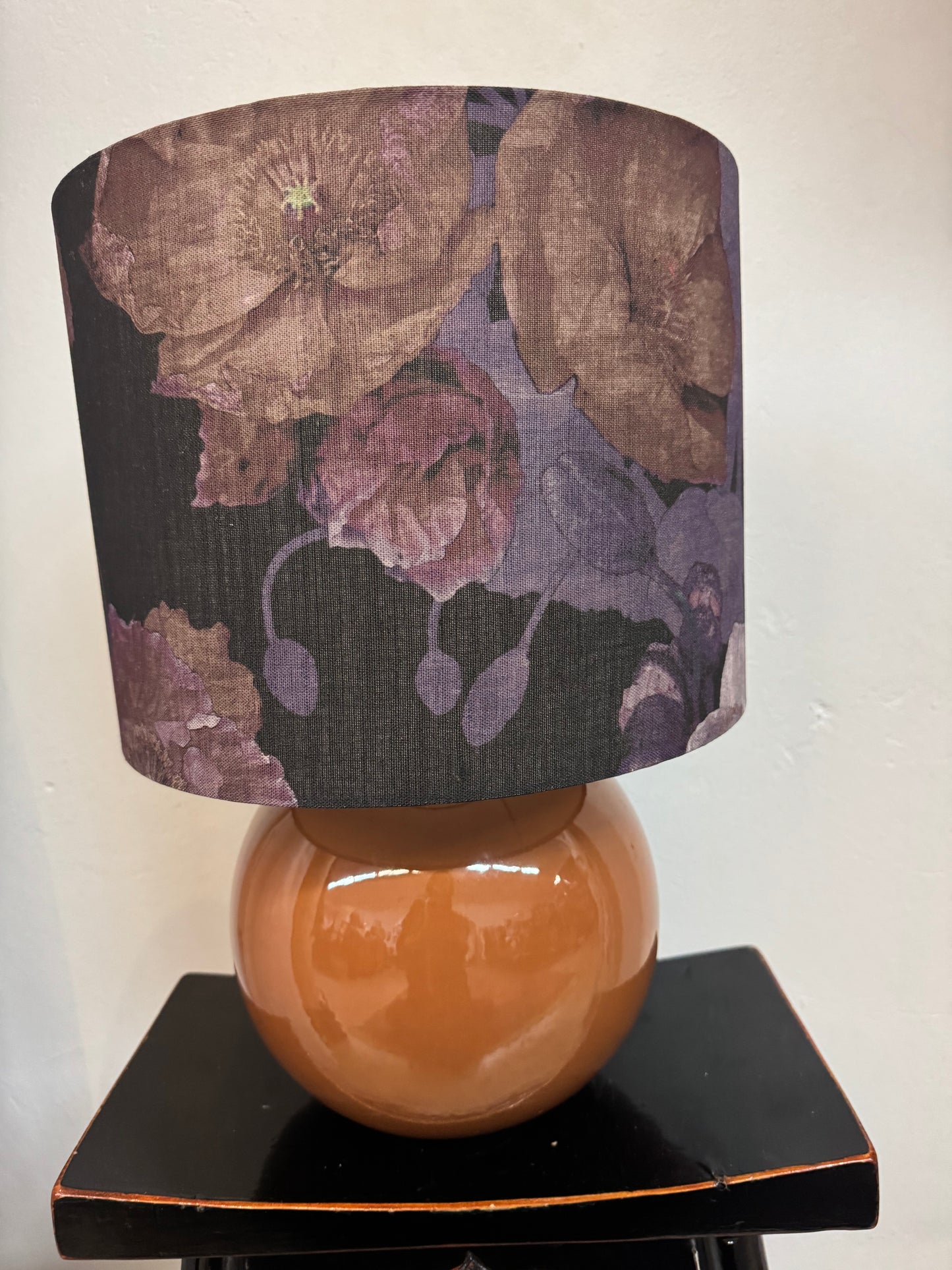 Lamp Veraisin Poppies shade with caramel ceramic base