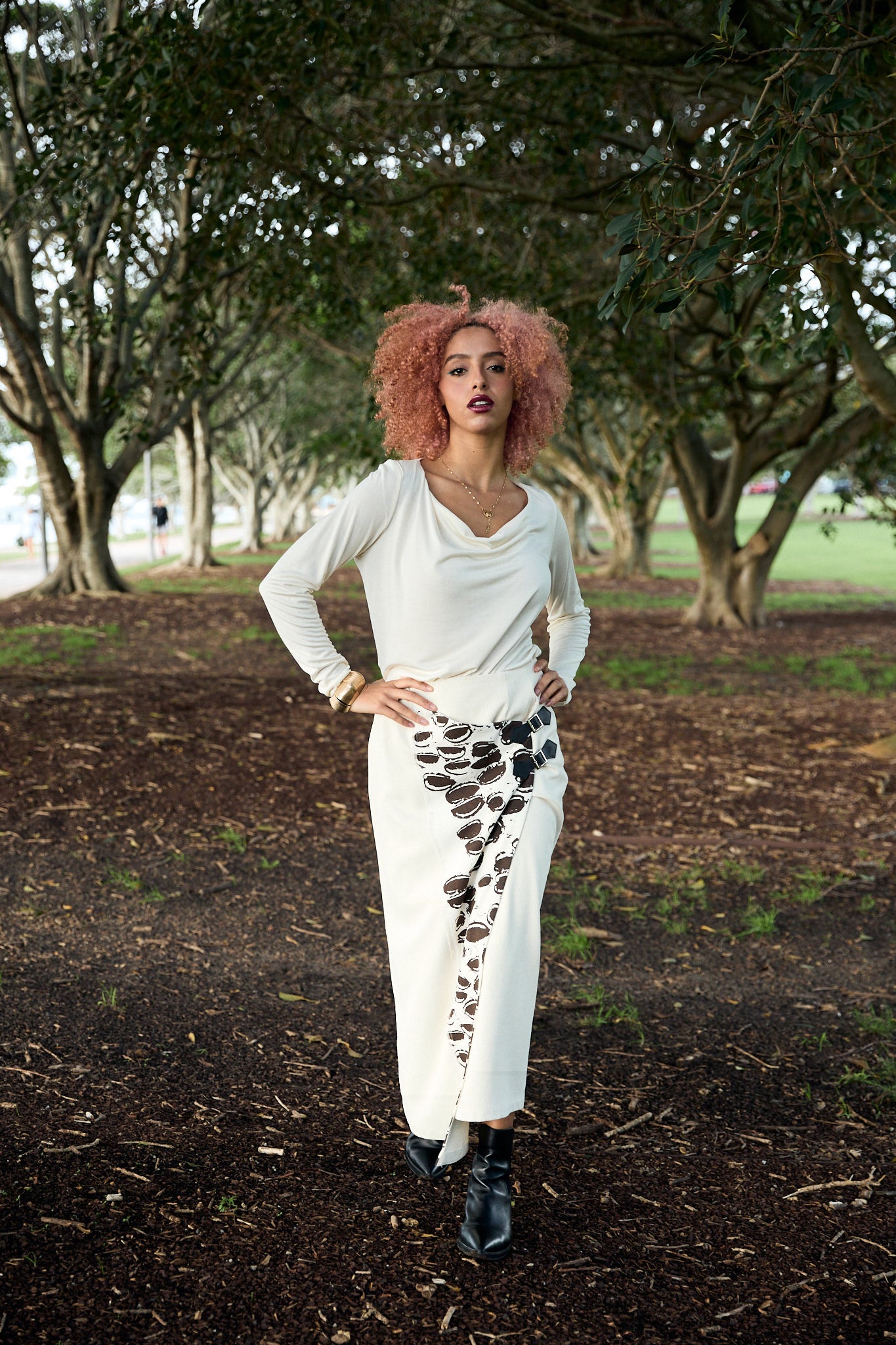 SYLVIA RILEY Cora Cowl neck top