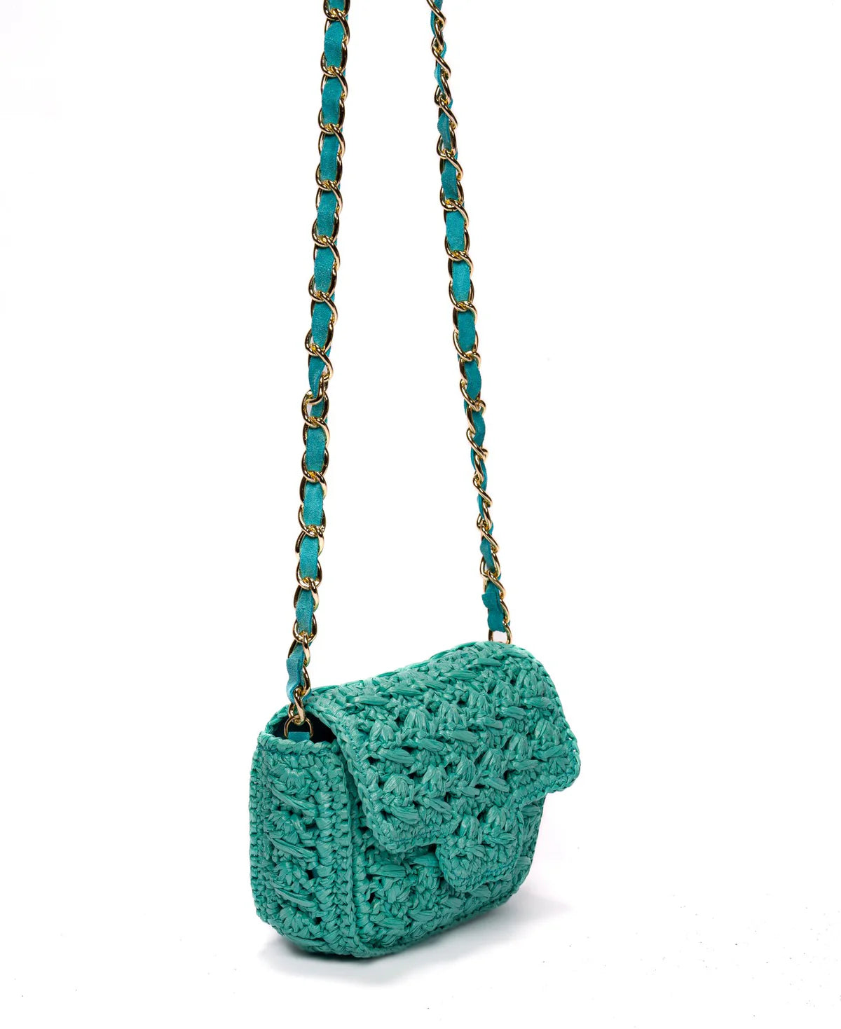 BIDINIS Lucrezia Mini raffia crochet bag