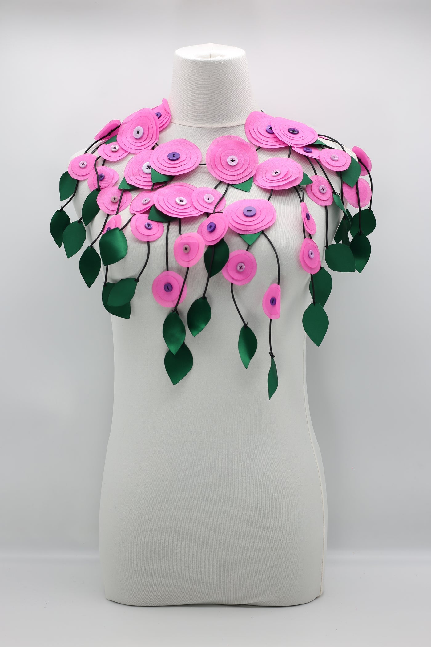 JIANHUI LONDON Handmade Recycled Fabric Flower Necklace