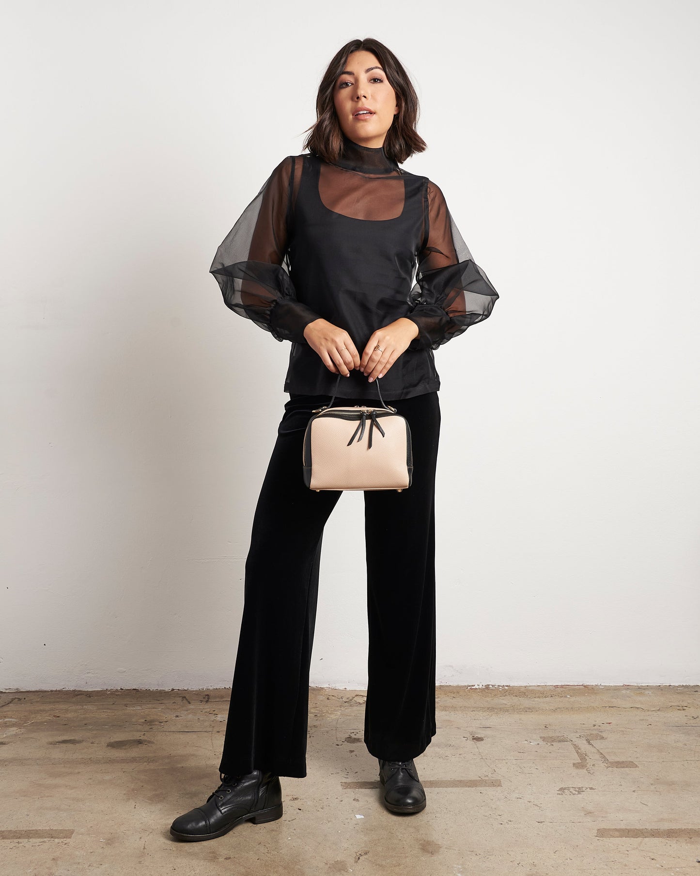 Raven Silk Organza Top