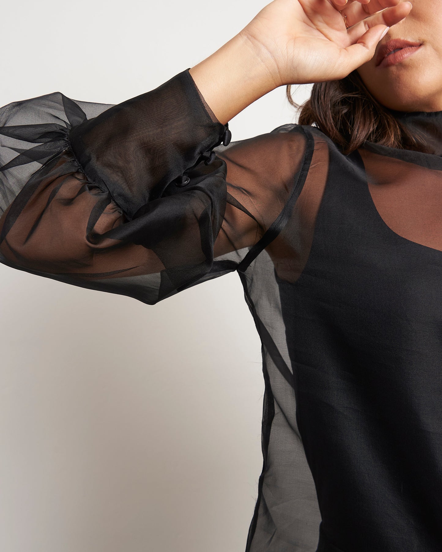 Raven Silk Organza Top