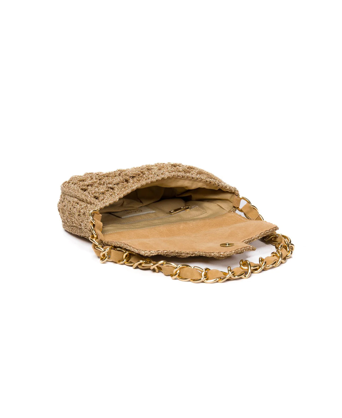 BIDINIS Lucrezia Lurex Small raffia crochet handbag