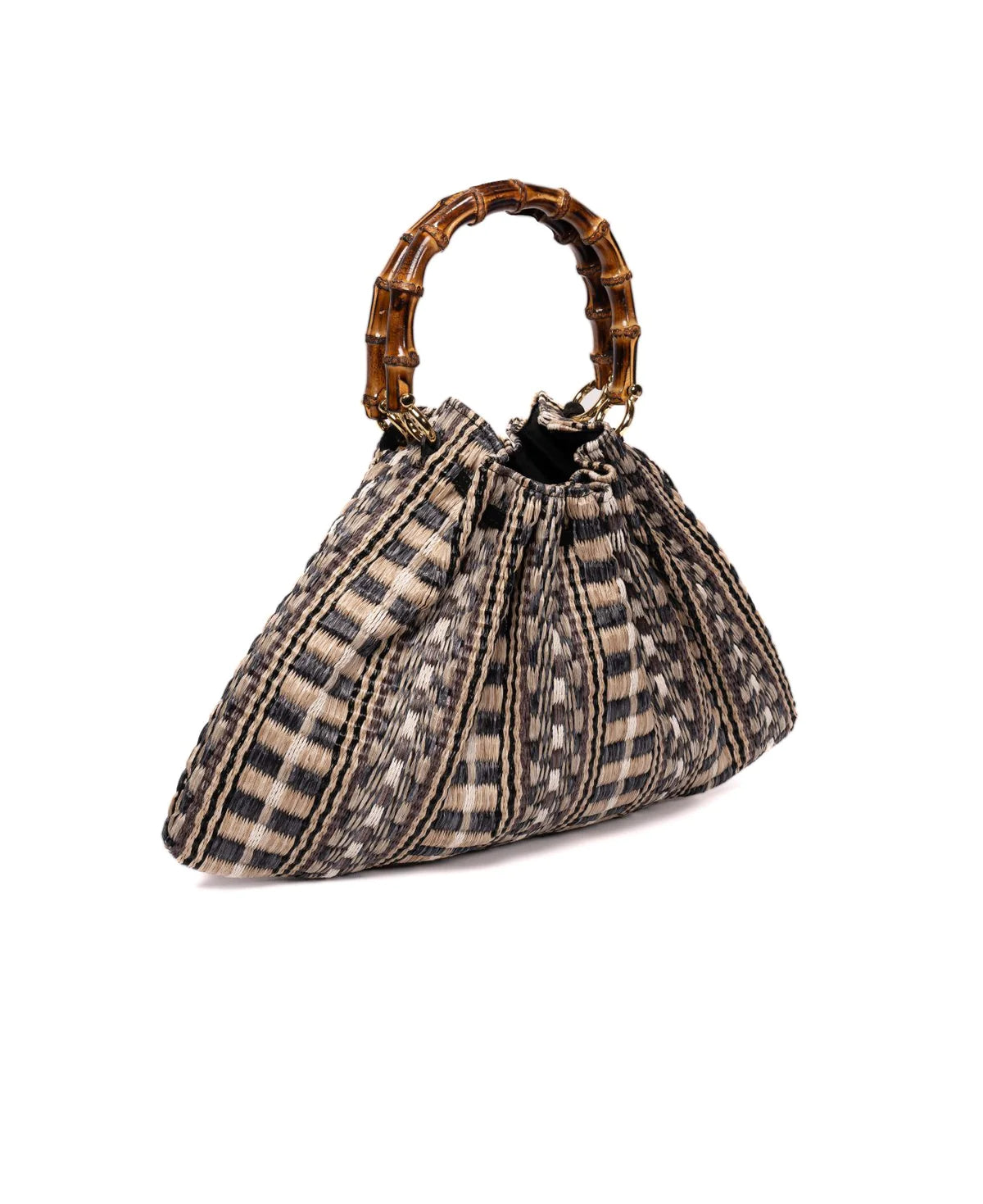 BIDINIS Caterina Medium Aztec Raffia Shopping Bag
