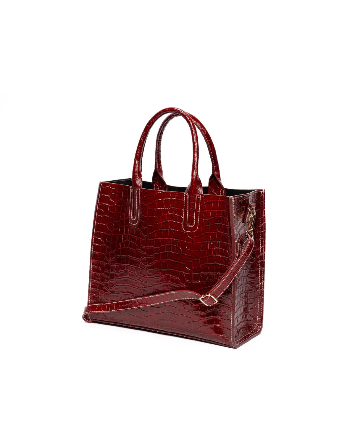 BIDINIS Florence Croco Tote Azure