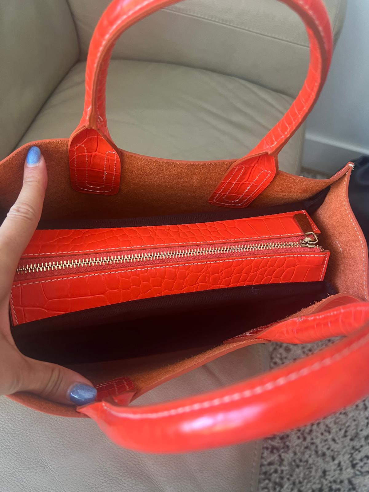 BIDINIS Florence Croco Tote Azure