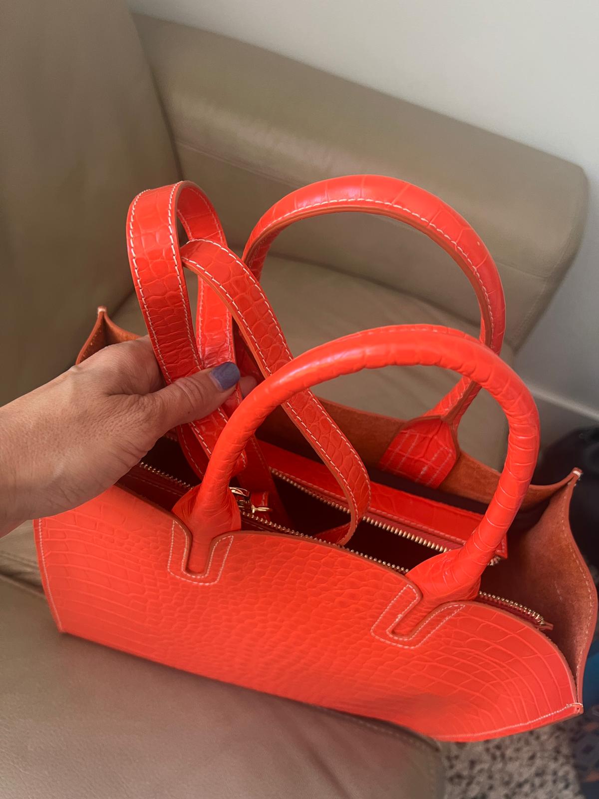 BIDINIS Florence Croco Tote Azure