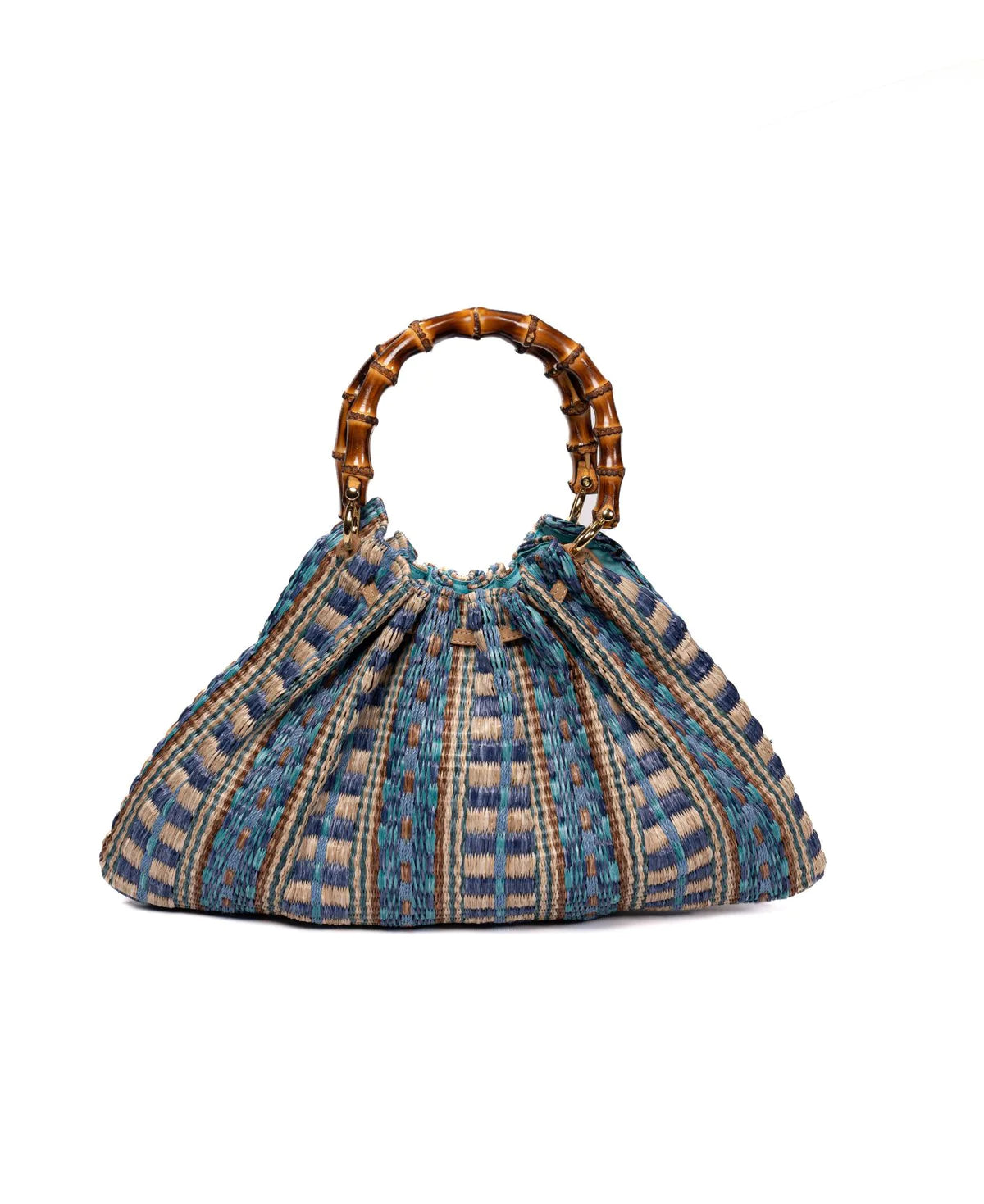 BIDINIS Caterina Medium Aztec Raffia Shopping Bag
