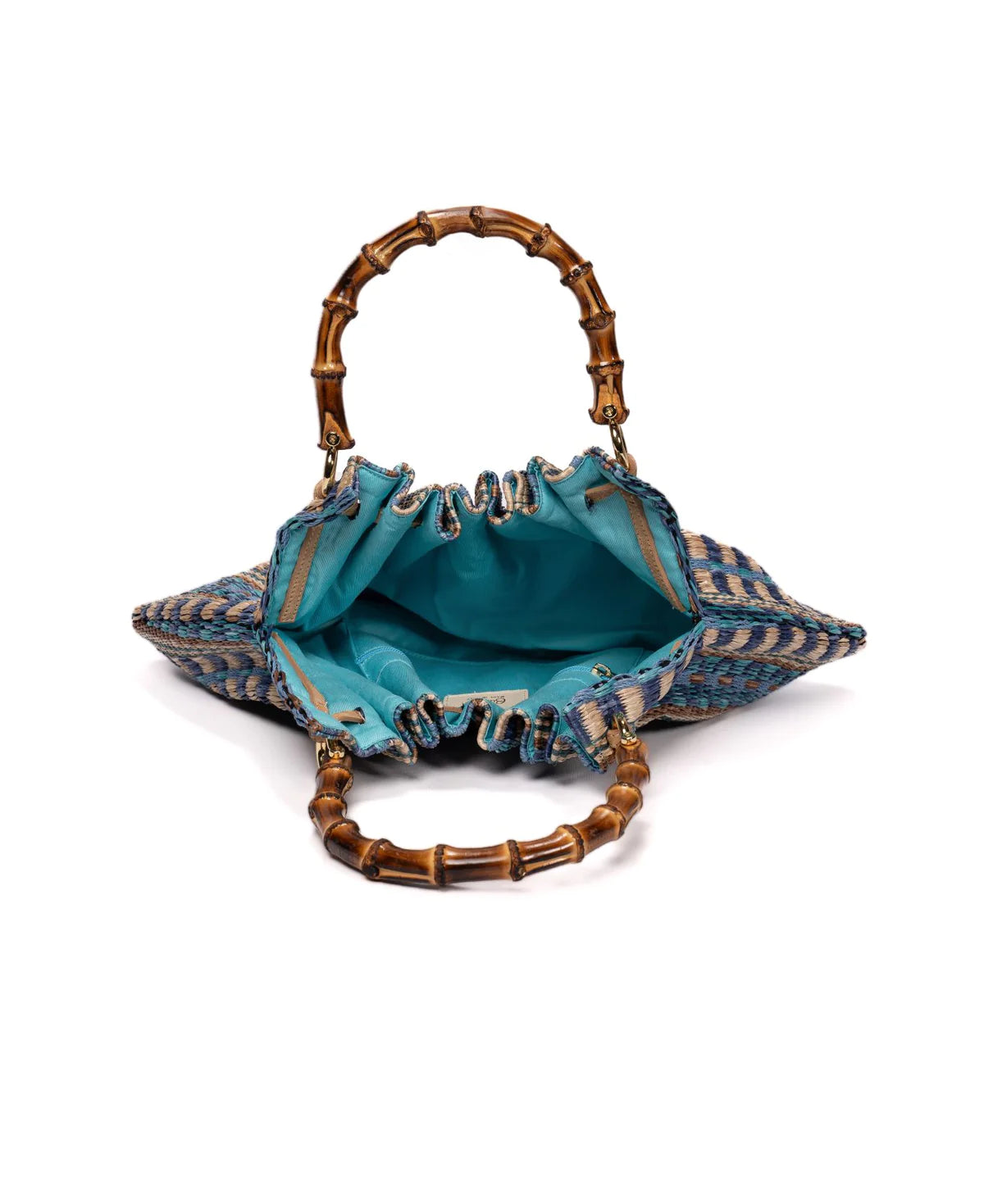 BIDINIS Caterina Medium Aztec Raffia Shopping Bag