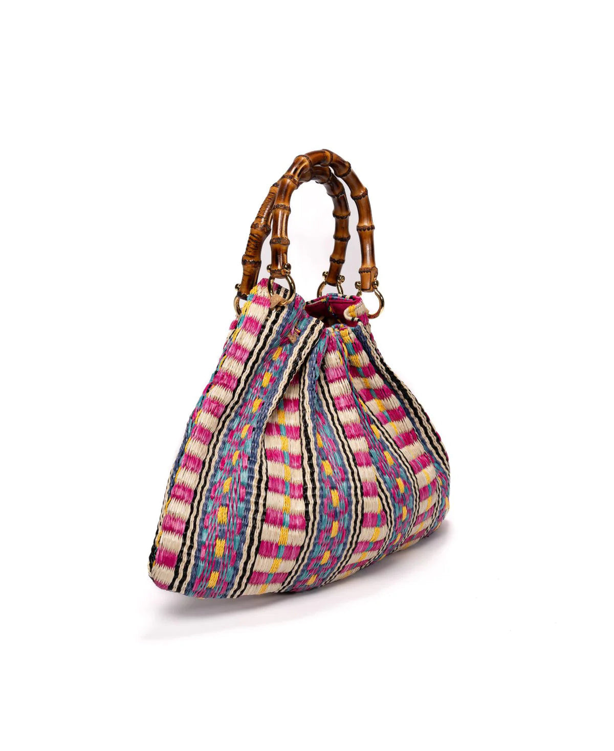 BIDINIS Caterina Medium Aztec Raffia Shopping Bag