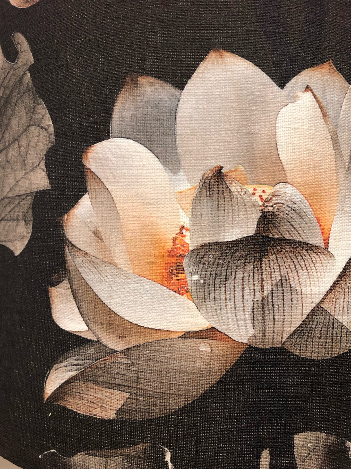 MS CHIEF DESIGNS Large White Sphere Lamp with Lotus Dusk Shade