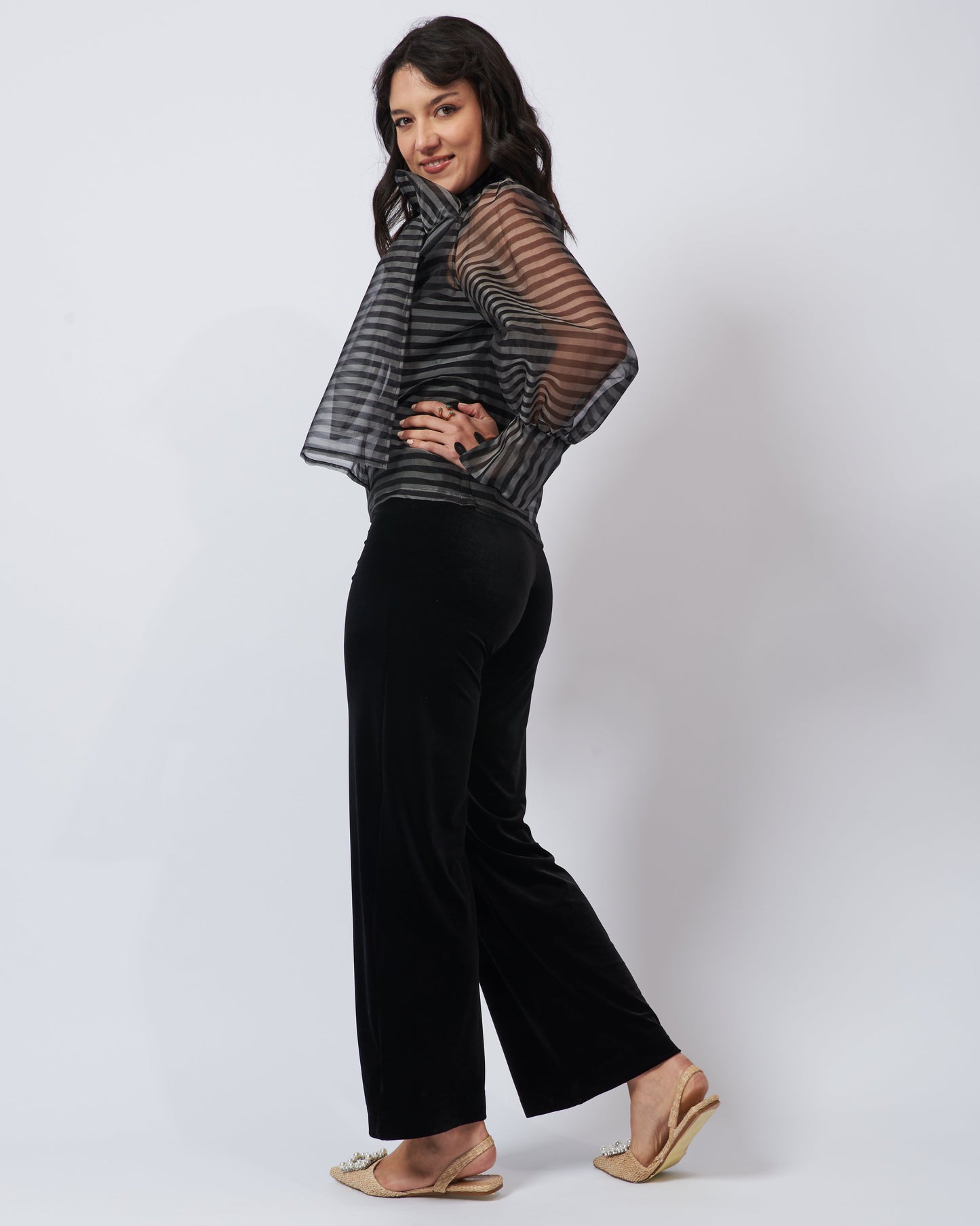 Raven Silk Organza Top