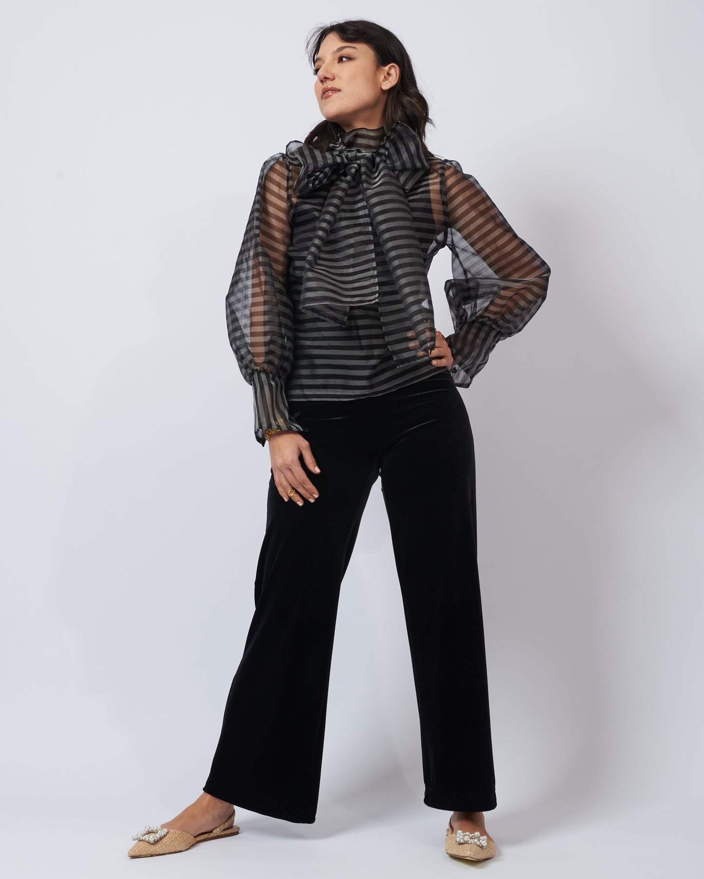 Raven Silk Organza Top