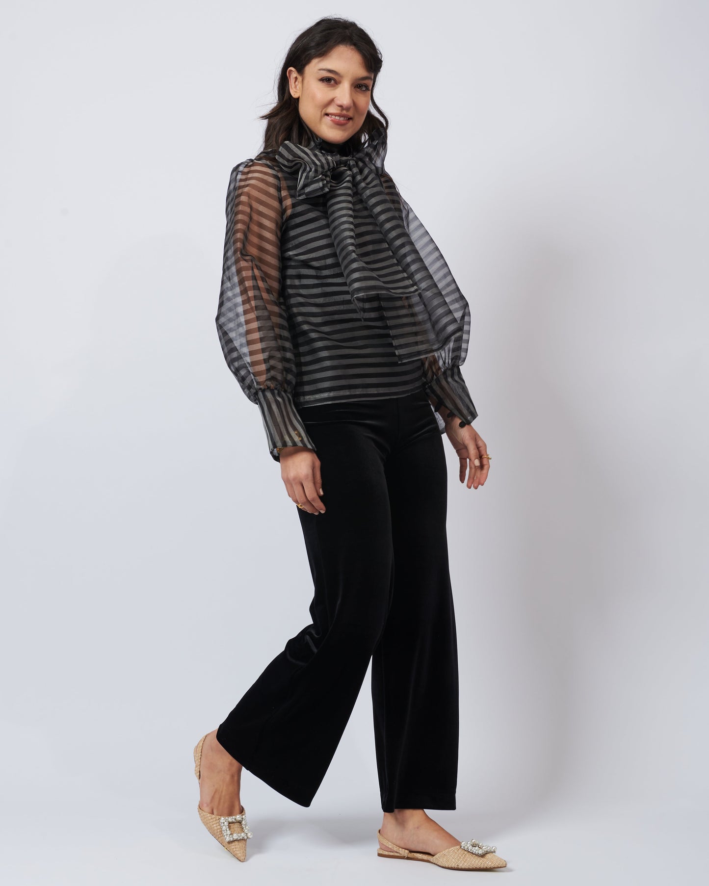 Raven Silk Organza Top