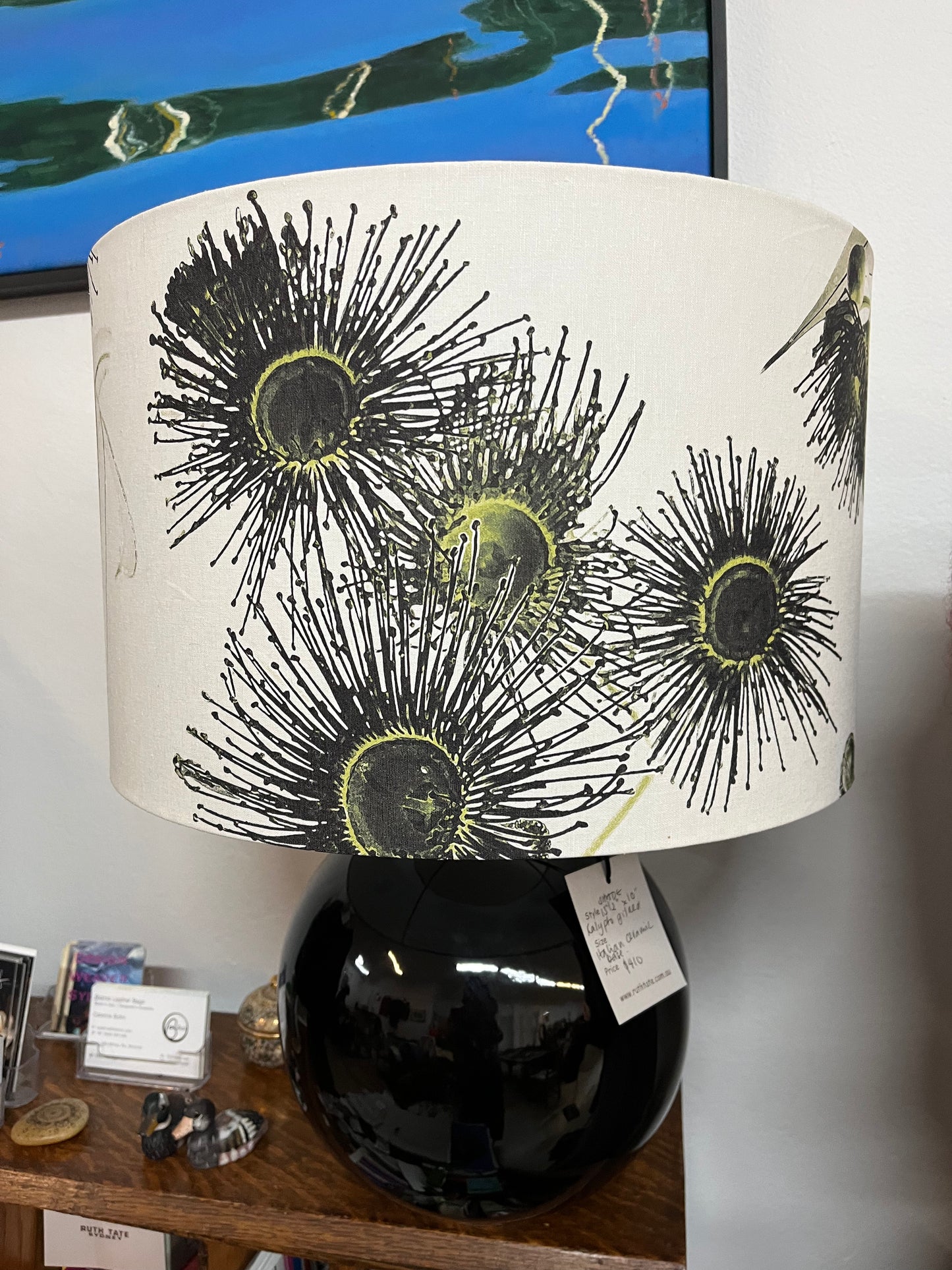 MS CHIEF DESIGNS Small Black Sphere with Kalypto Gilded Shade/green tint