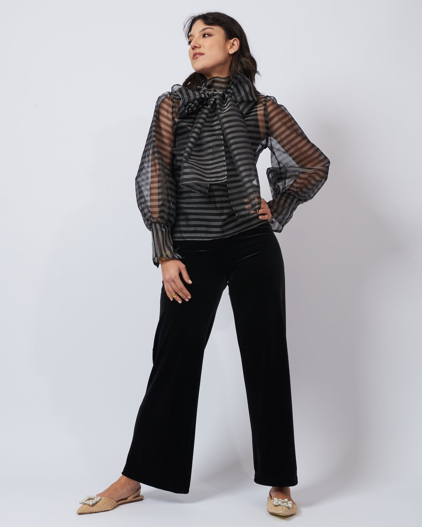 Raven Silk Organza Top
