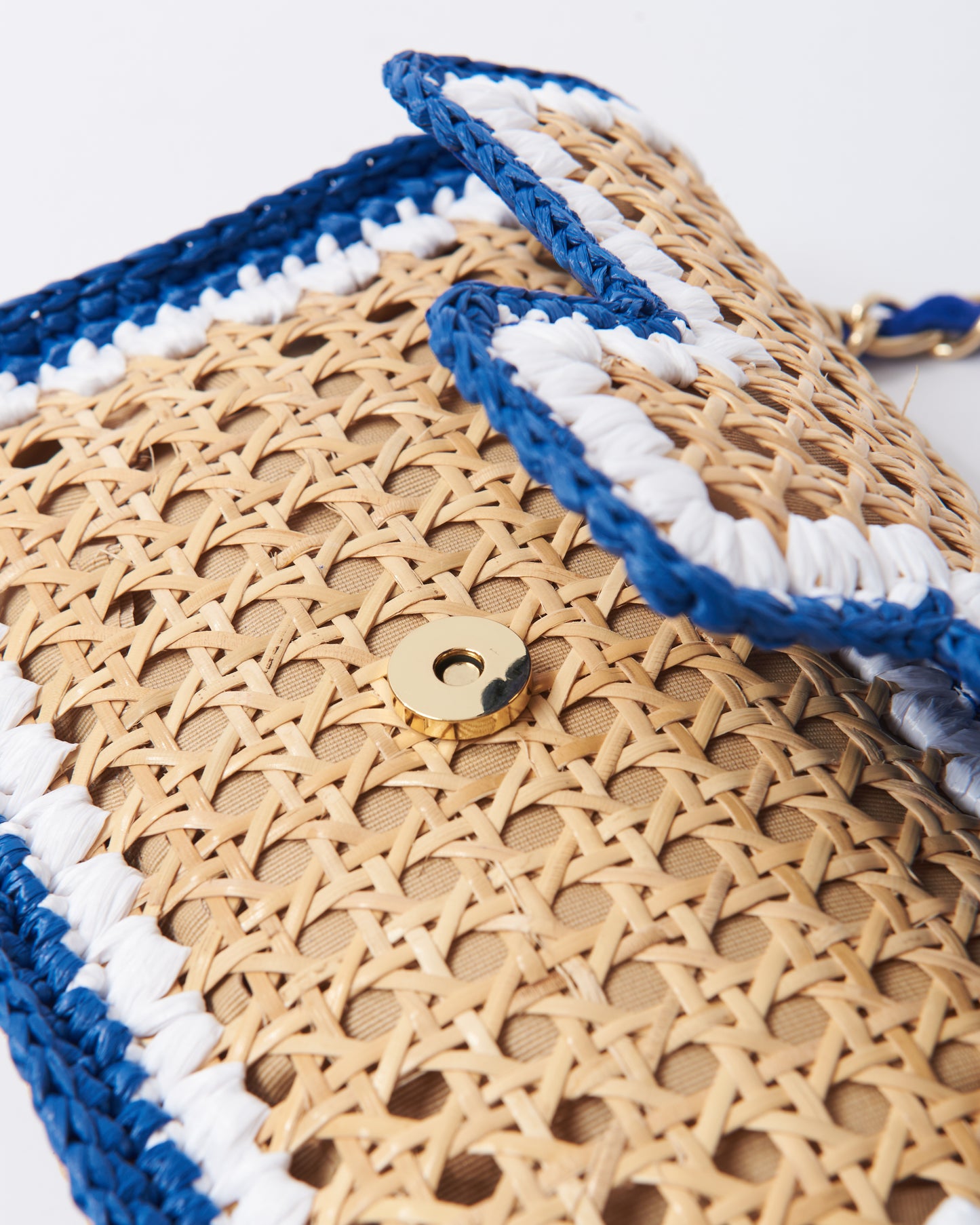 BIDINIS Ginevra Rattan and Raffia Bag in Large