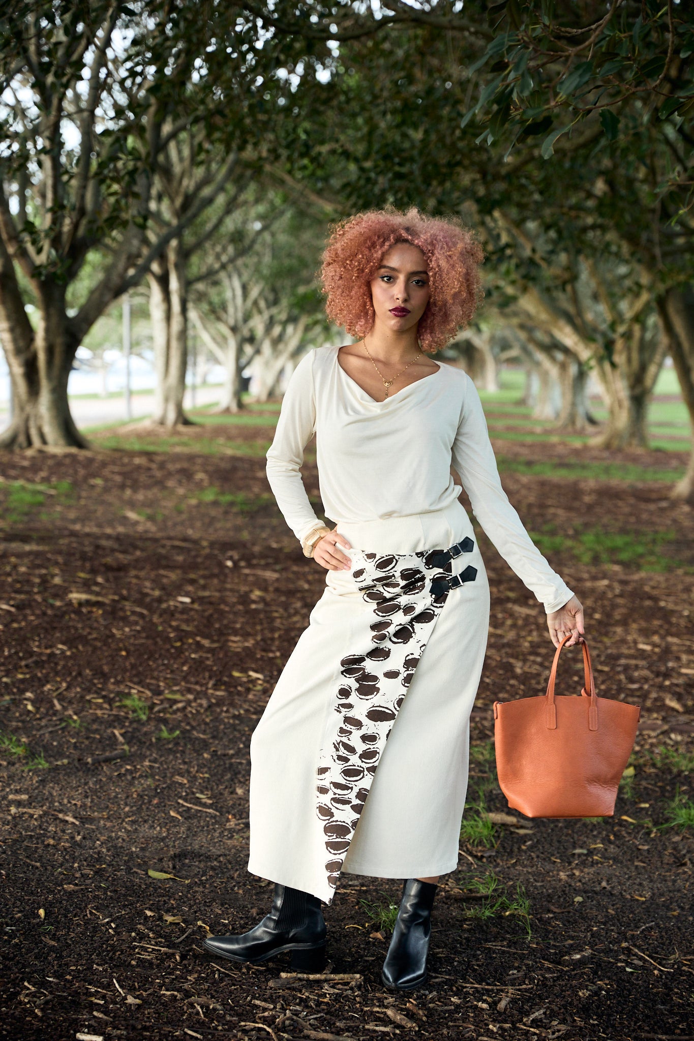 SYLVIA RILEY Cora Cowl neck top