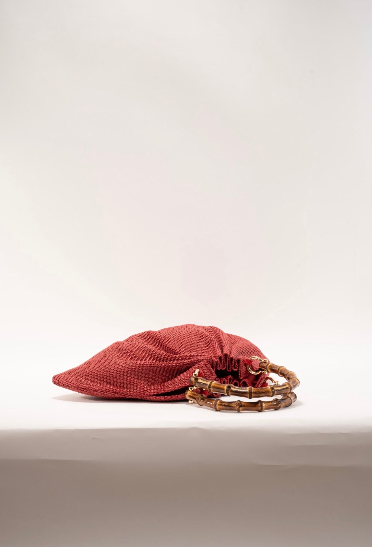 BIDINIS Caterina Medium Raffia Shopping Bag Red