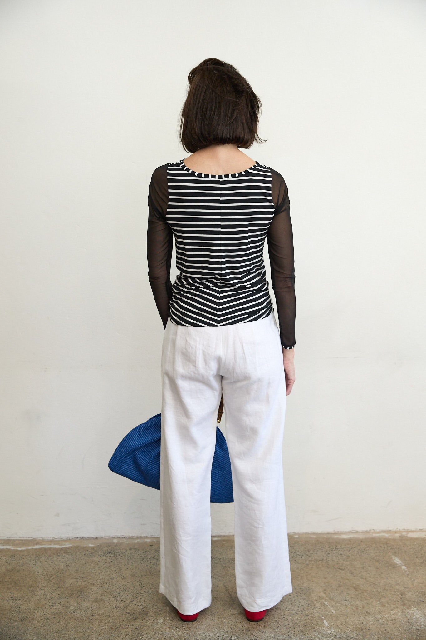 Tokyo mesh sleeve top Stripe