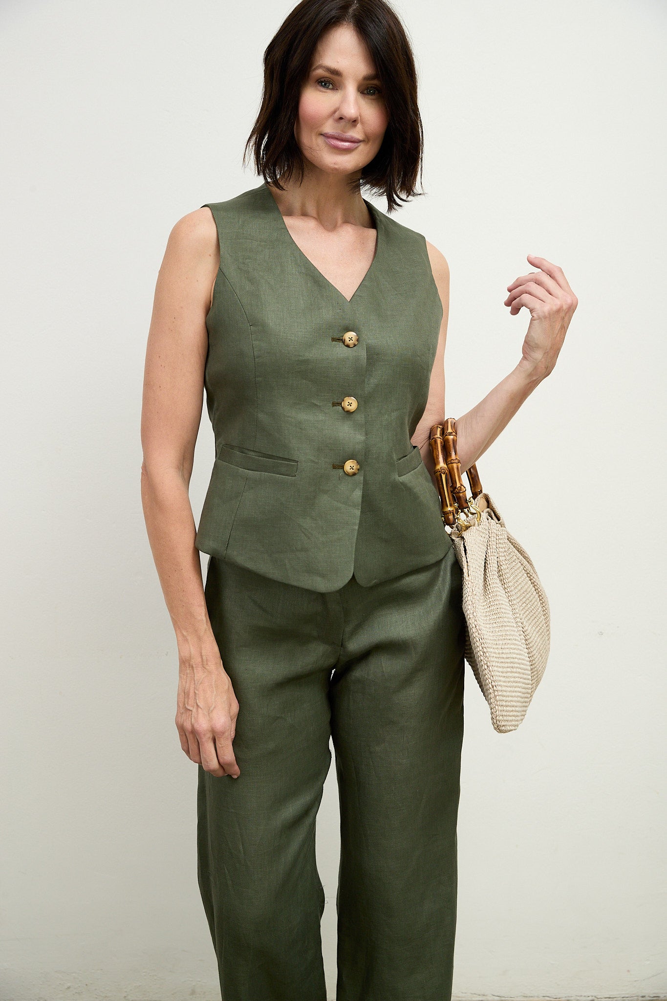 Mimi Twill Linen Gilet
