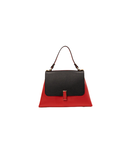 BIDINIS Lisa Mini top handle leather bag Red/black