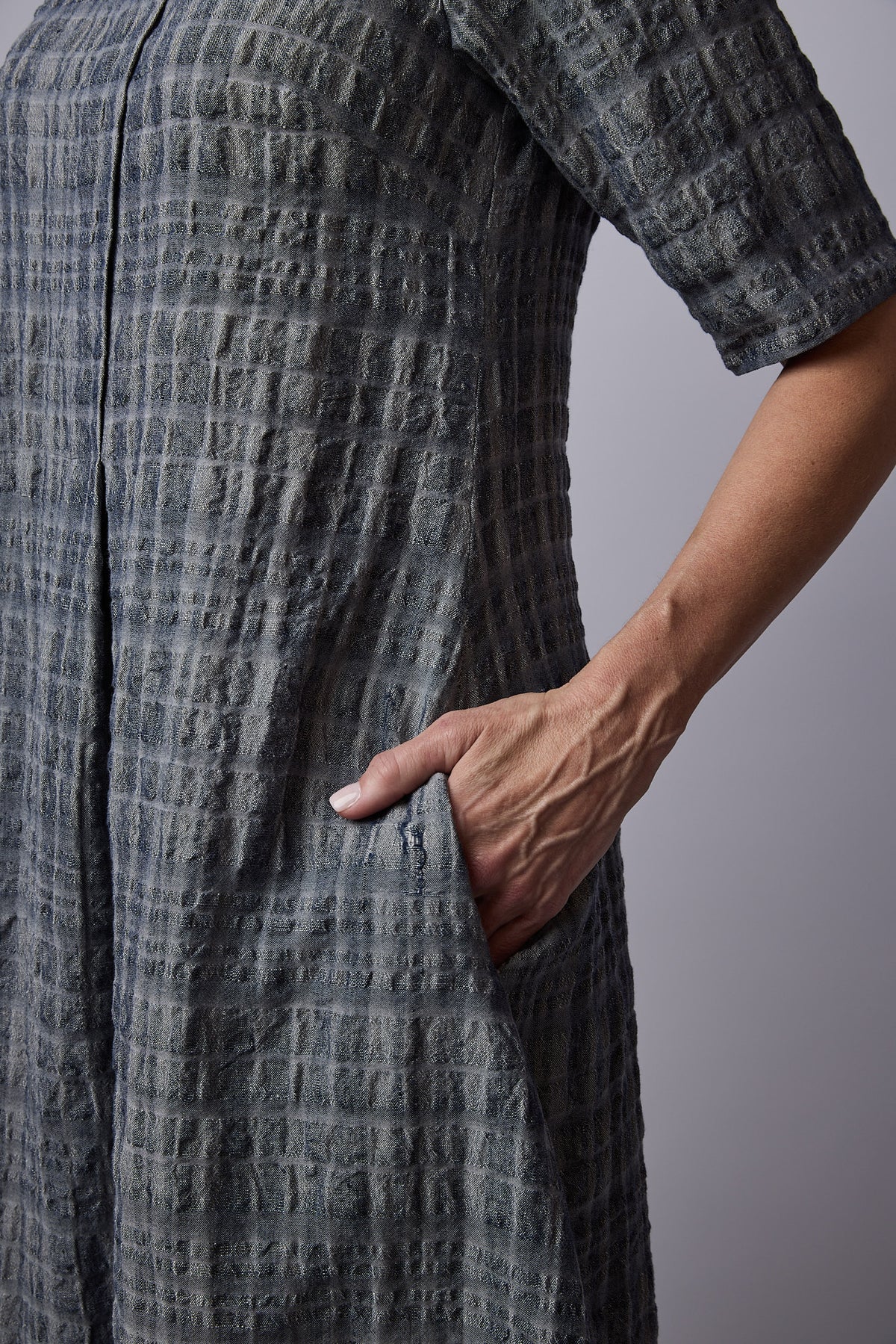 Dakota dress Smoke Textured linen