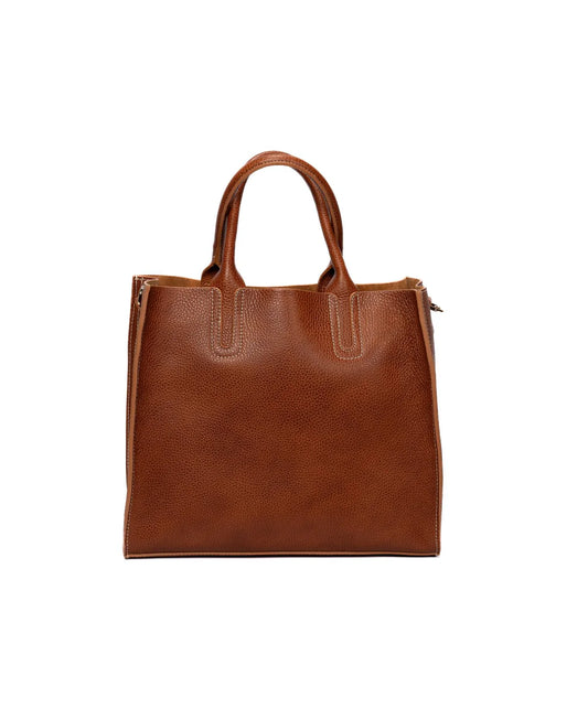 BIDINIS Florence Nappa Tote Rust Tan