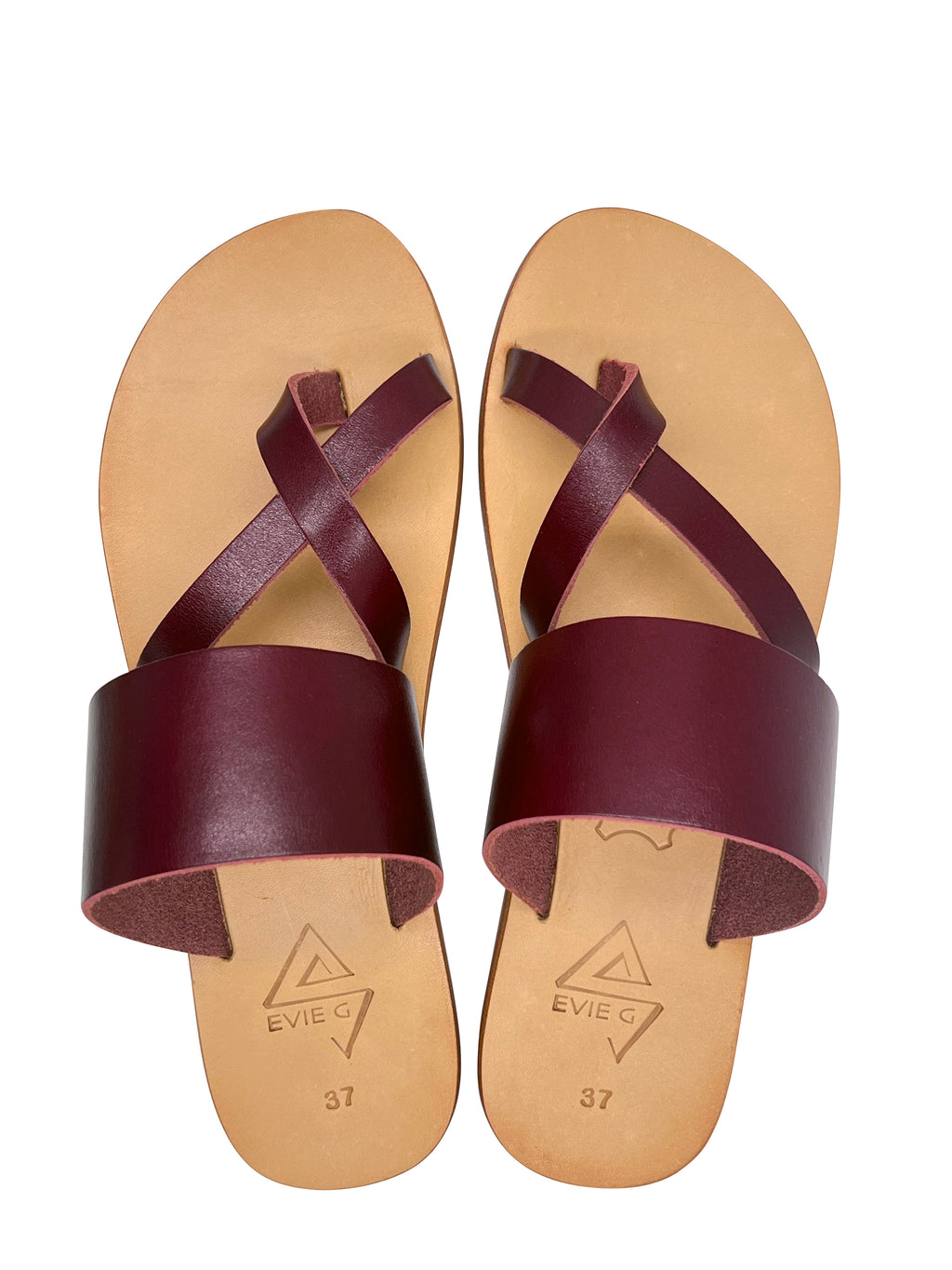 EVIE G Alpha Leather Sandals Nude