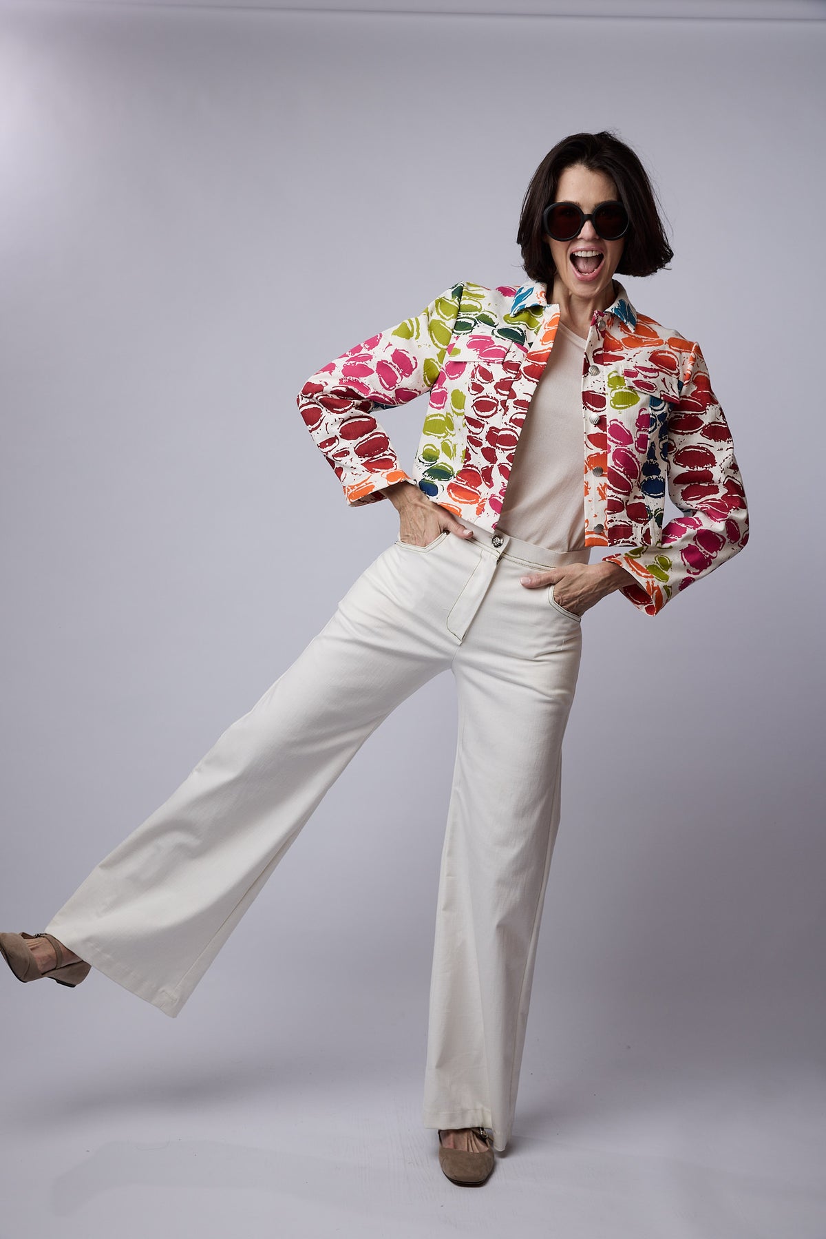 Flared Jeans White Denim